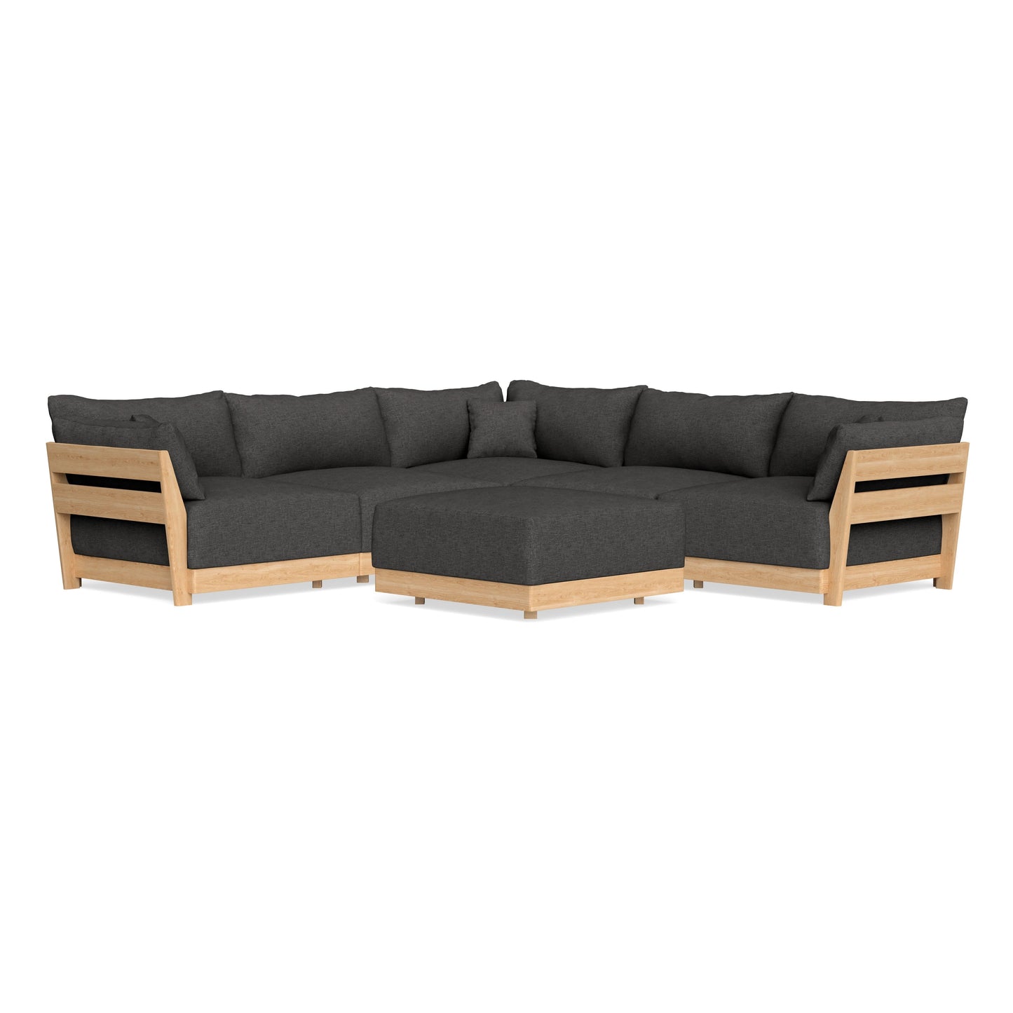 Slipcover Only - Modular Bondi 5-Seater Corner Sectional + Ottoman in Graphite