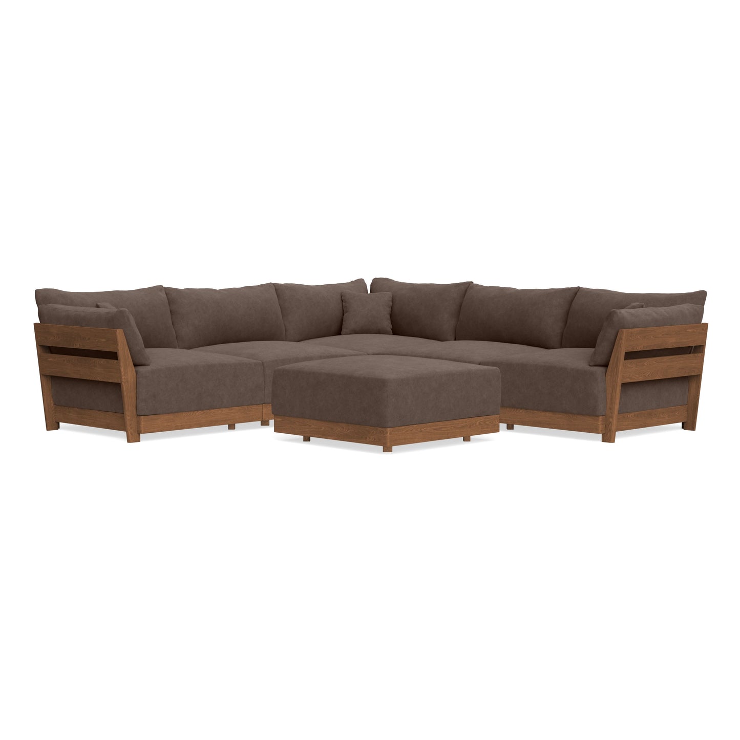 Modular Bondi Espresso 5-Seater Corner Sectional + Ottoman in Chocolate | Classic Blend