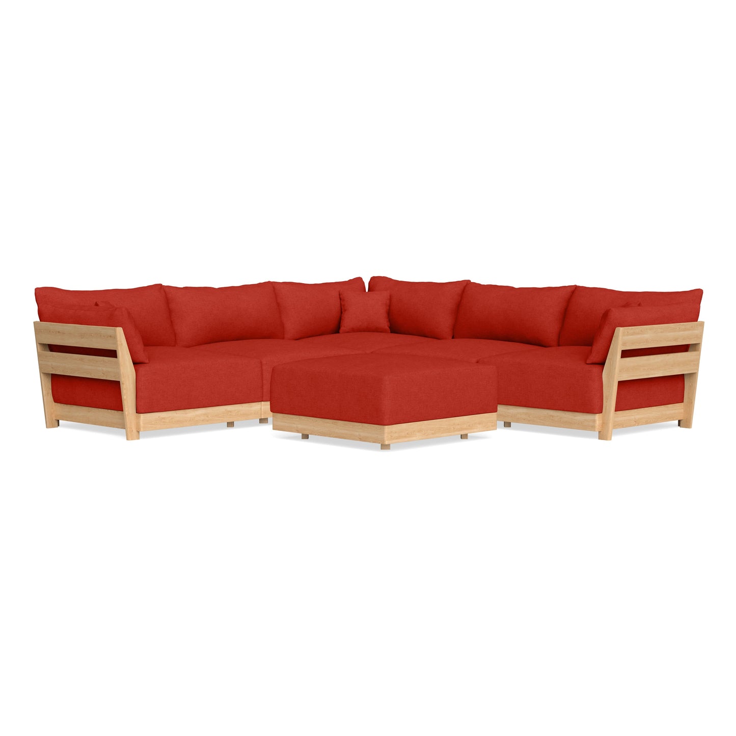 Slipcover Only - Modular Bondi 5-Seater Corner Sectional + Ottoman in Cayenne