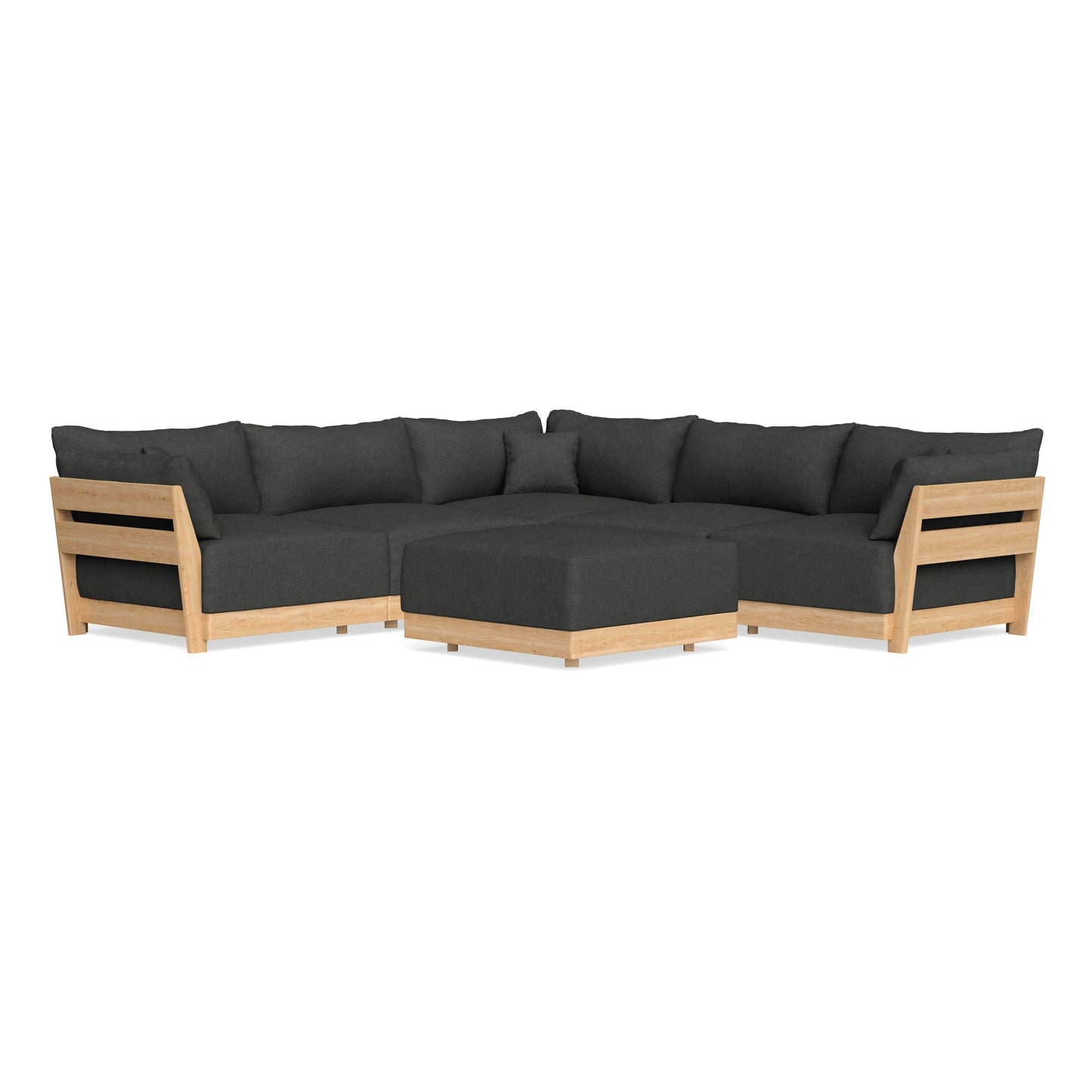Slipcover Only - Modular Bondi 5-Seater Corner Sectional + Ottoman in Raven Gray