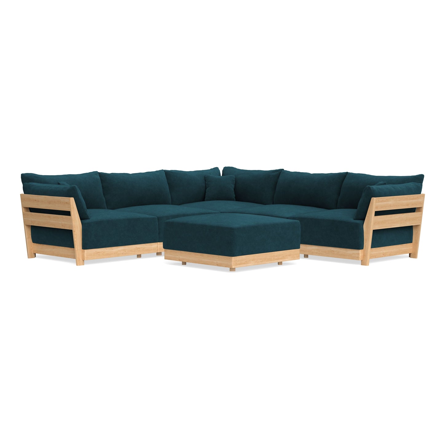 Slipcover Only - Modular Bondi 5-Seater Corner Sectional + Ottoman in Indigo
