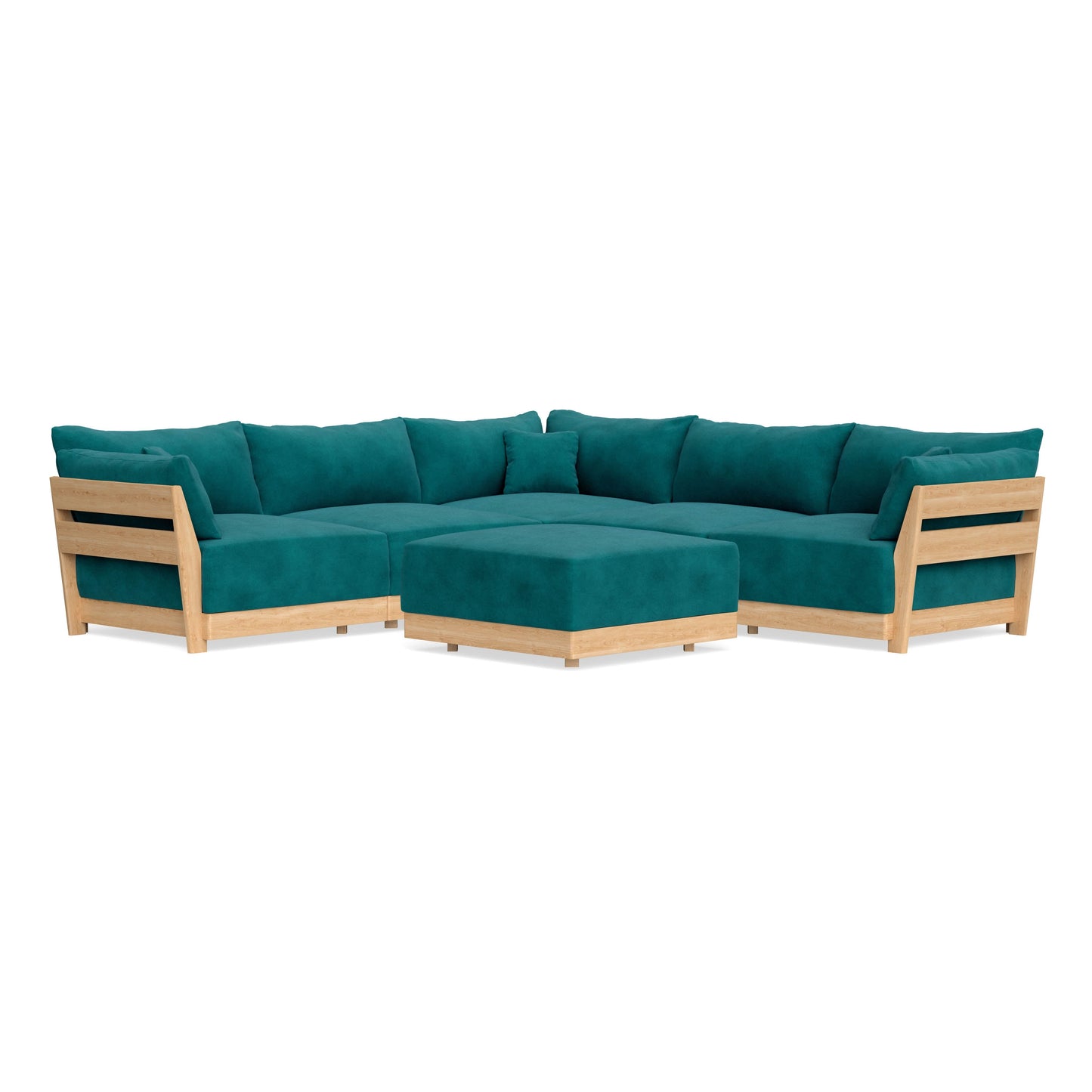 Slipcover Only - Modular Bondi 5-Seater Corner Sectional + Ottoman in Peacock