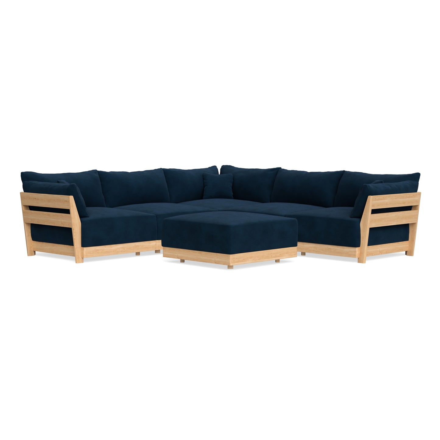 Slipcover Only - Modular Bondi 5-Seater Corner Sectional + Ottoman in Royal Blue