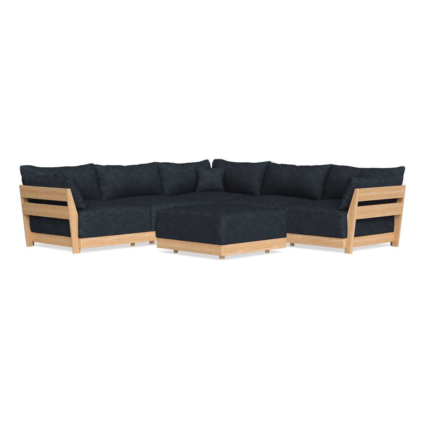 Slipcover Only - Modular Bondi 5-Seater Corner Sectional + Ottoman in Baltic Blue