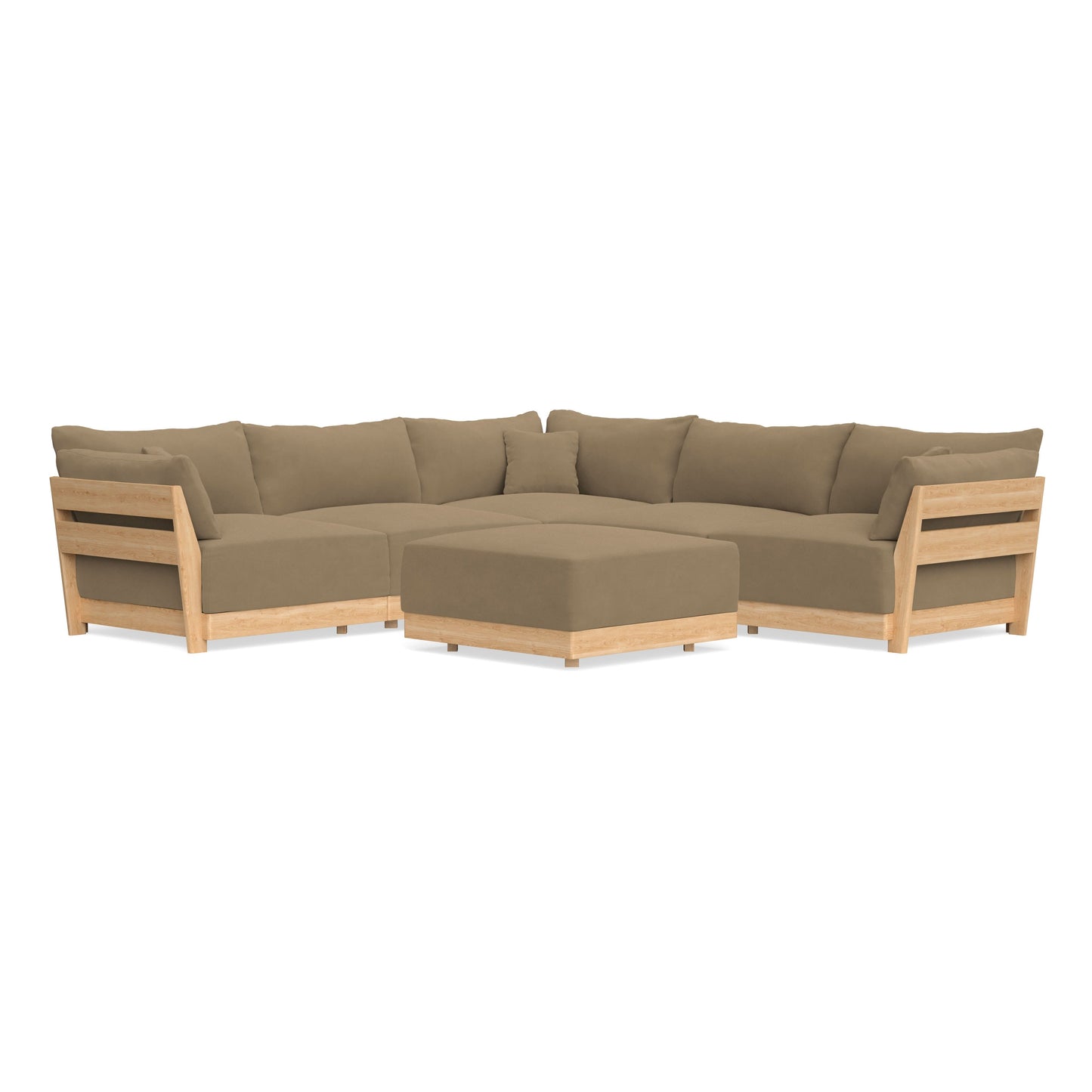 Slipcover Only - Modular Bondi 5-Seater Corner Sectional + Ottoman in Macchiato