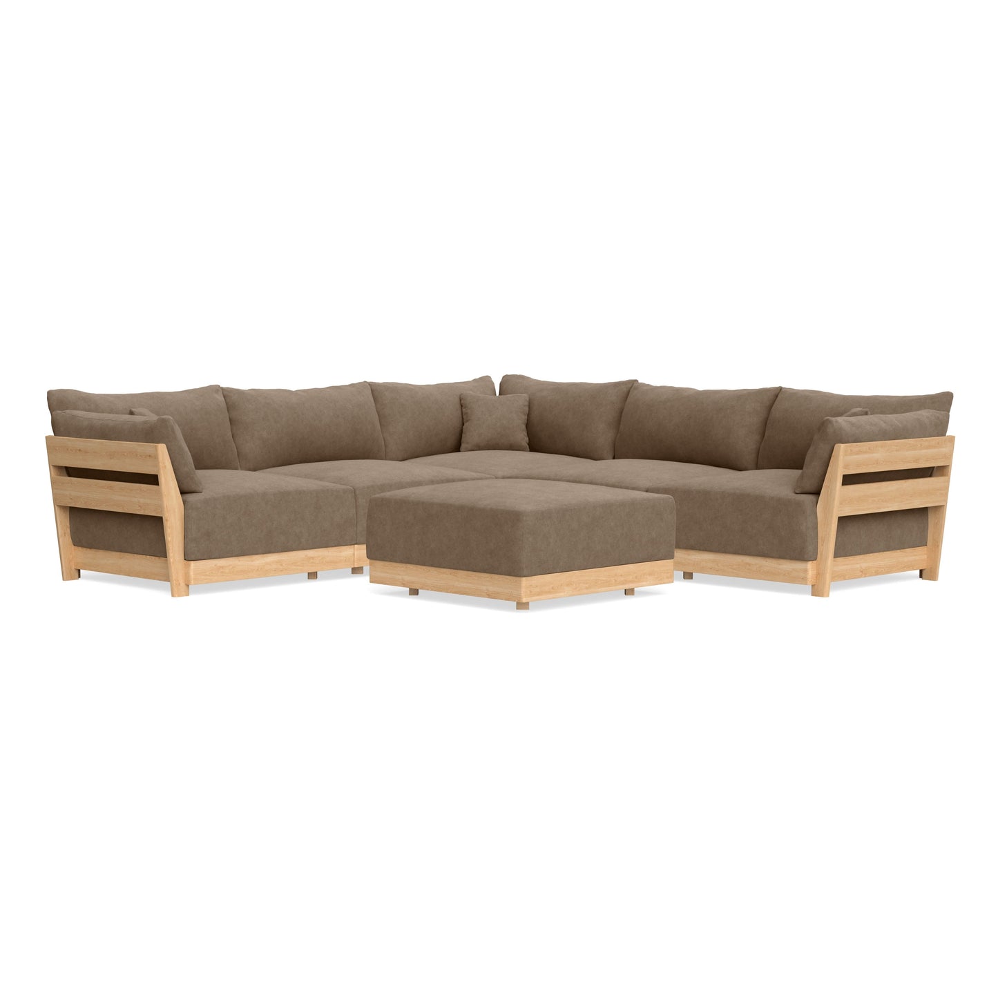 Slipcover Only - Modular Bondi 5-Seater Corner Sectional + Ottoman in Coffee