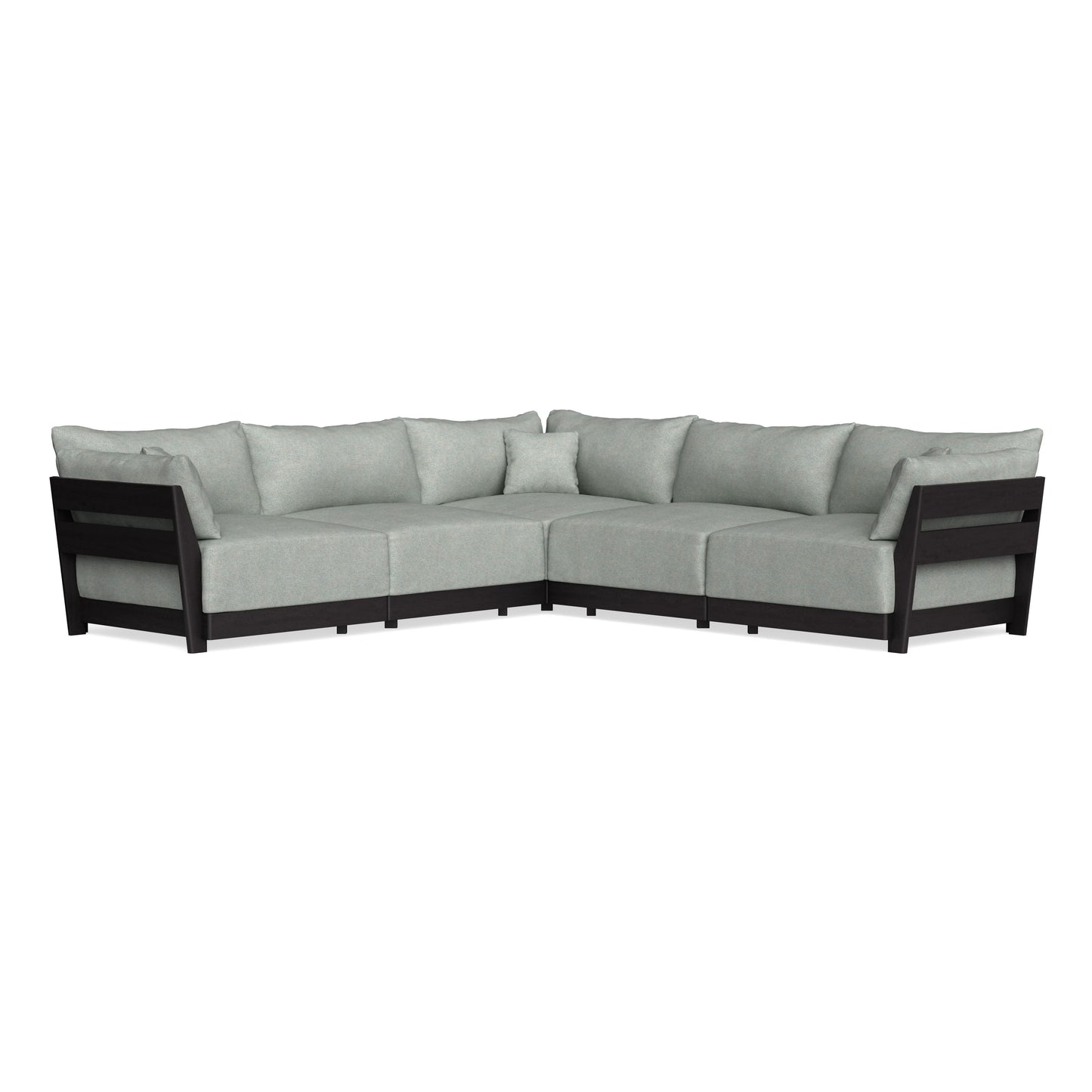Modular Bondi Black 5-Seater Corner Sectional in Spa | Memory Foam Blend