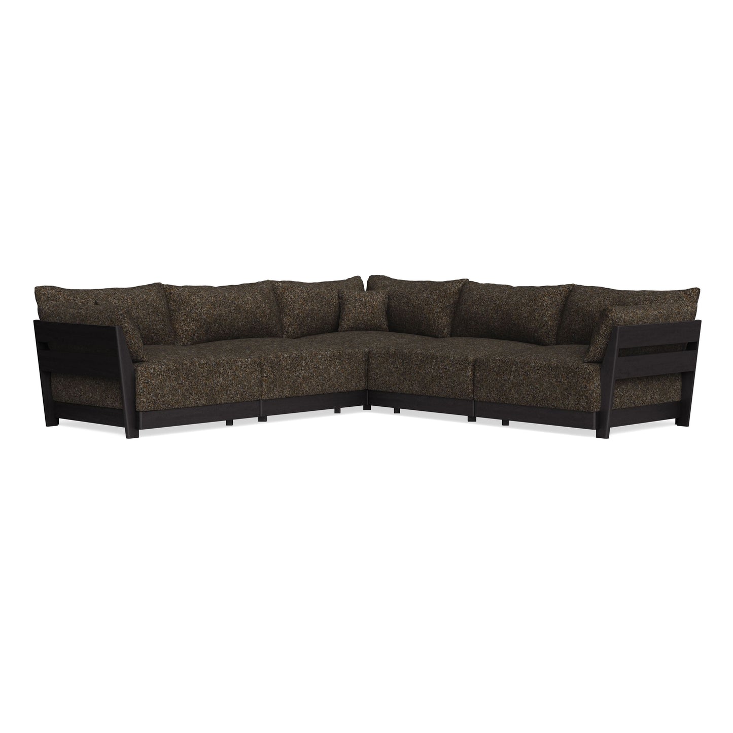 Modular Bondi Black 5-Seater Corner Sectional in Phantom | Memory Foam Blend