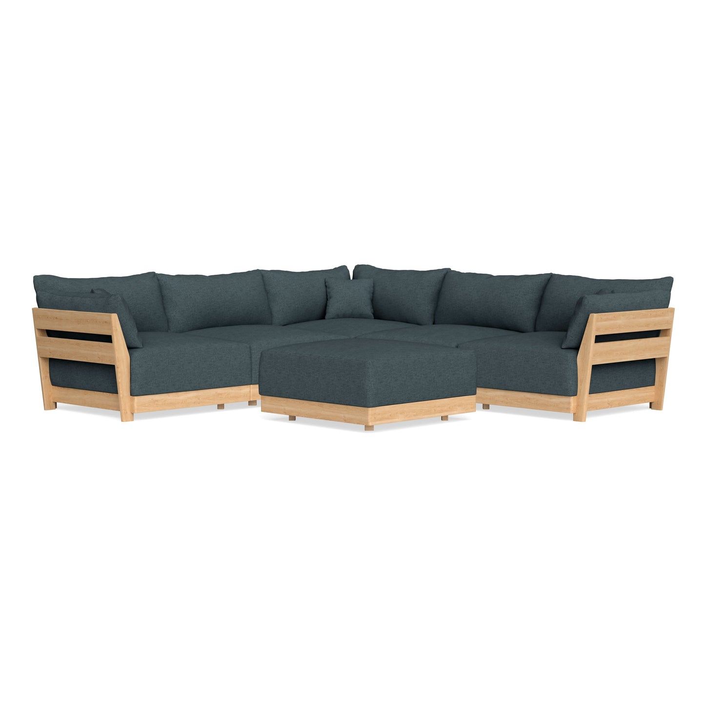 Slipcover Only - Modular Bondi 5-Seater Corner Sectional + Ottoman in Ocean Gray