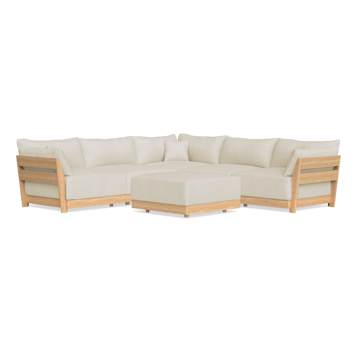 Slipcover Only - Modular Bondi 5-Seater Corner Sectional + Ottoman in Mascarpone