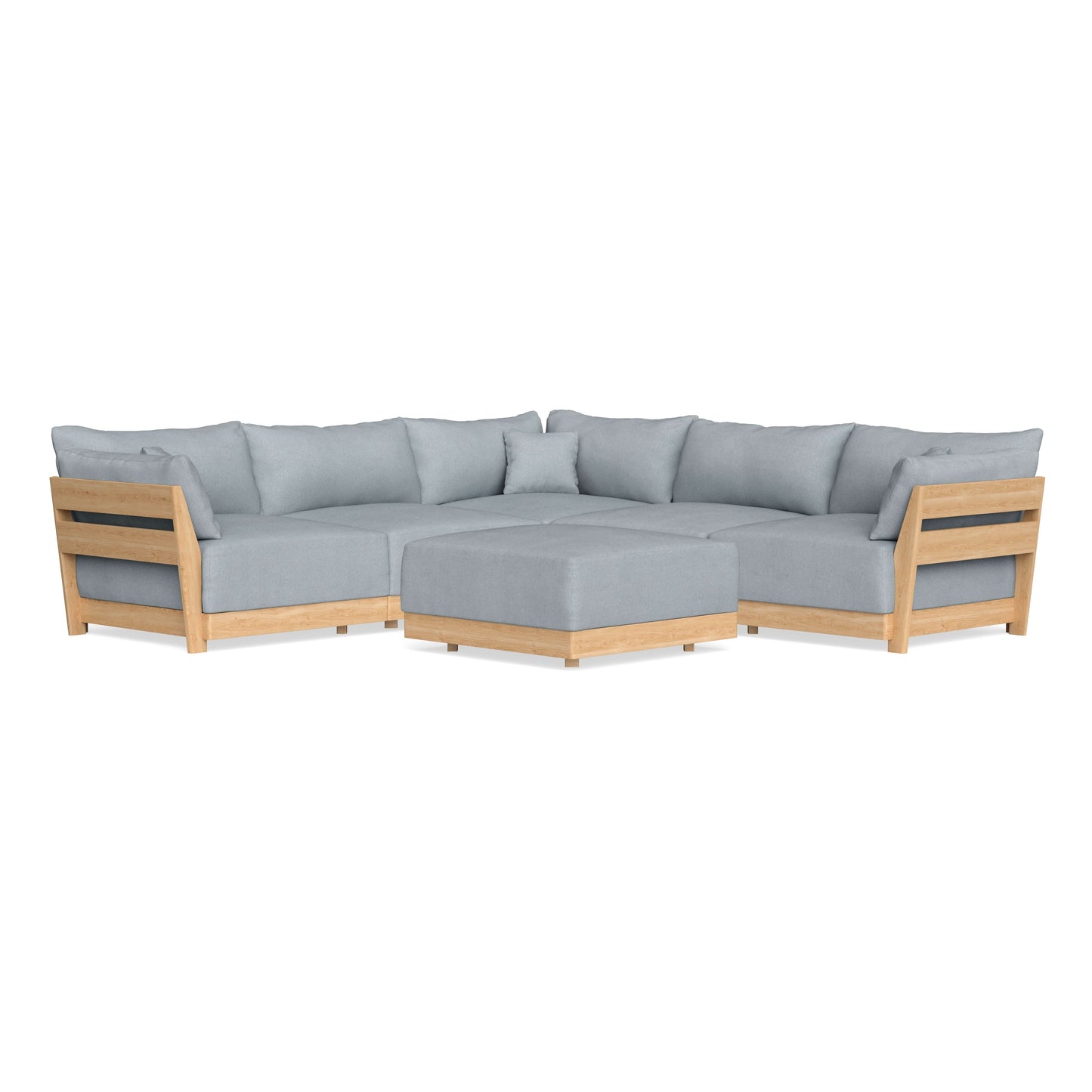 Slipcover Only - Modular Bondi 5-Seater Corner Sectional + Ottoman in Ash