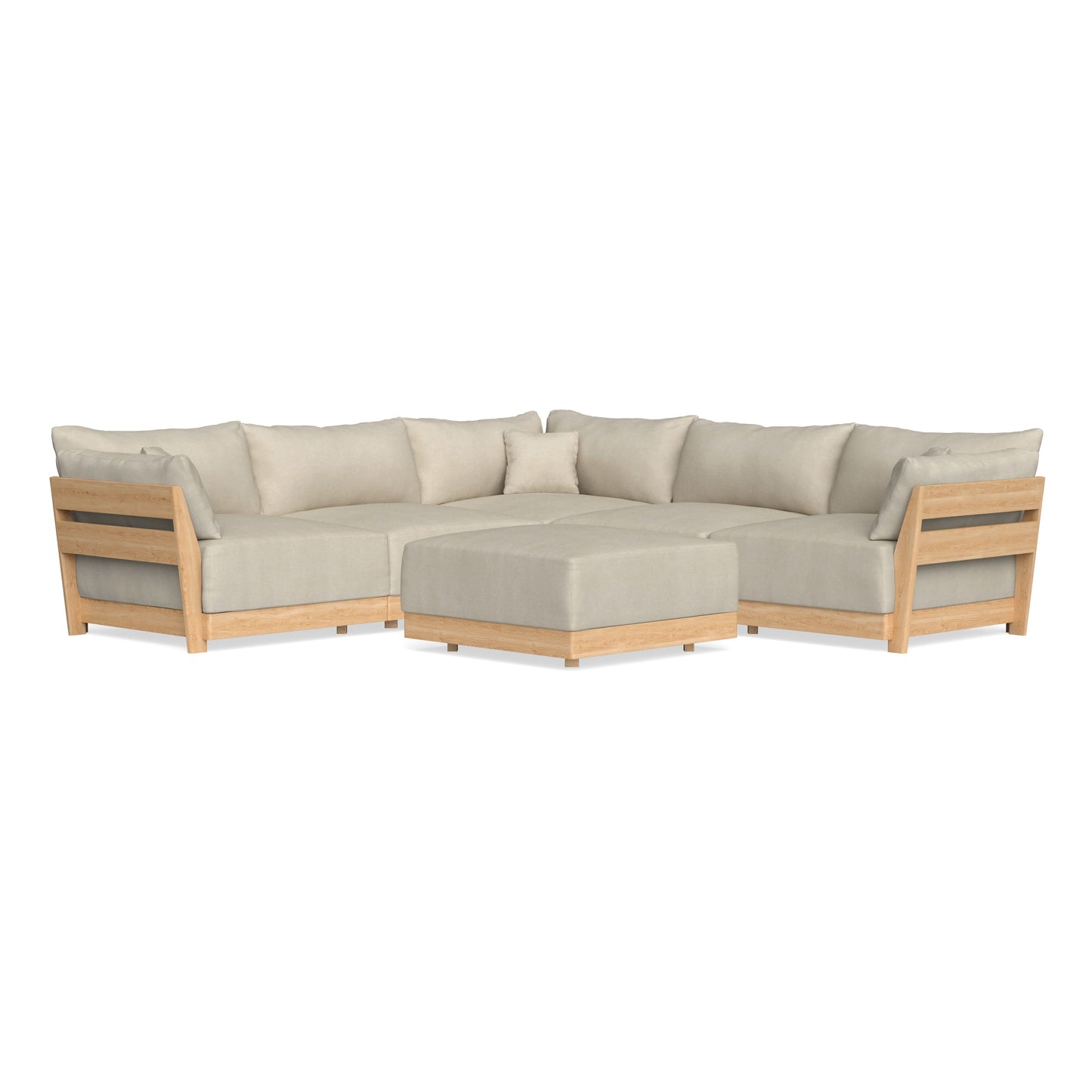Slipcover Only - Modular Bondi 5-Seater Corner Sectional + Ottoman in Almond