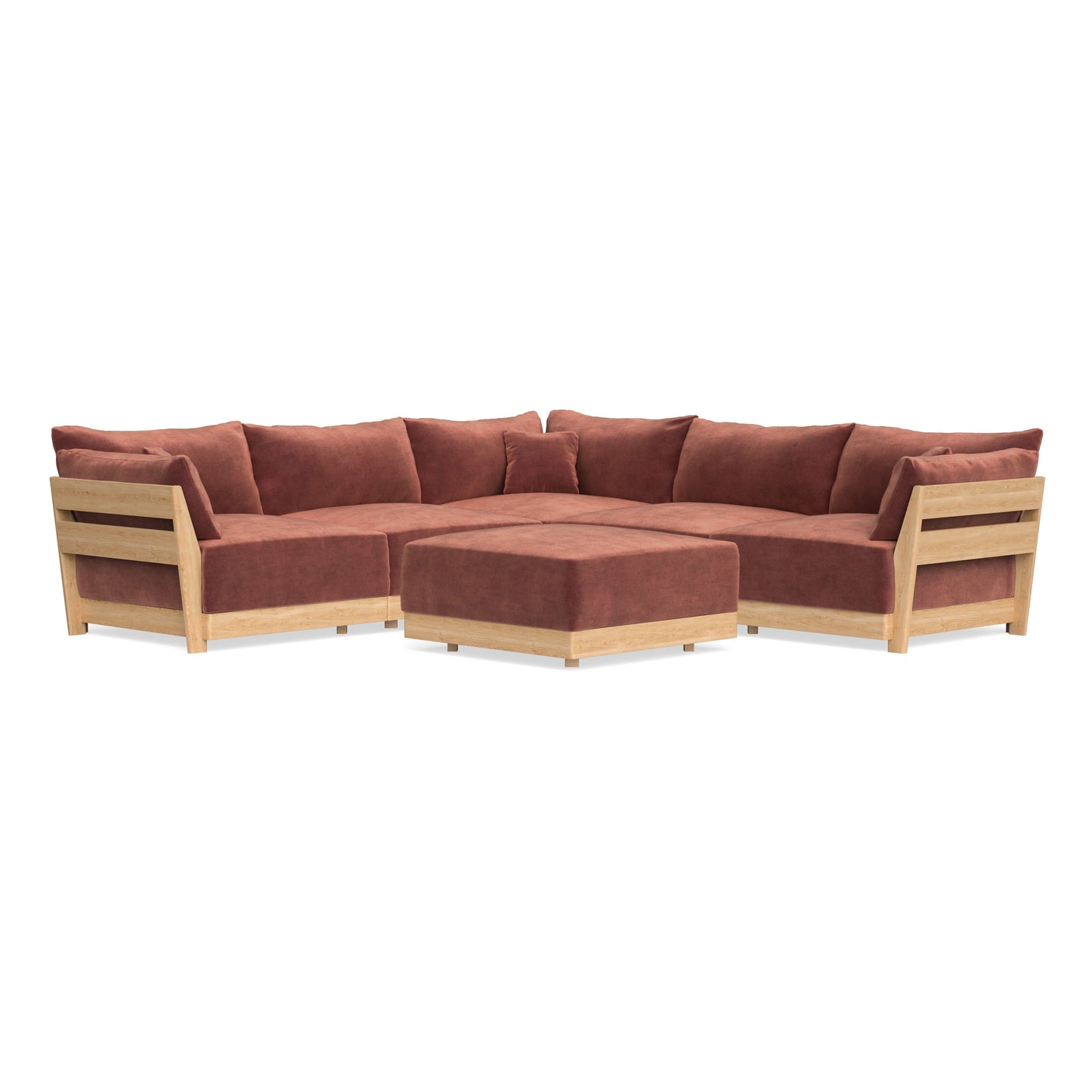 Slipcover Only - Modular Bondi 5-Seater Corner Sectional + Ottoman in Spice