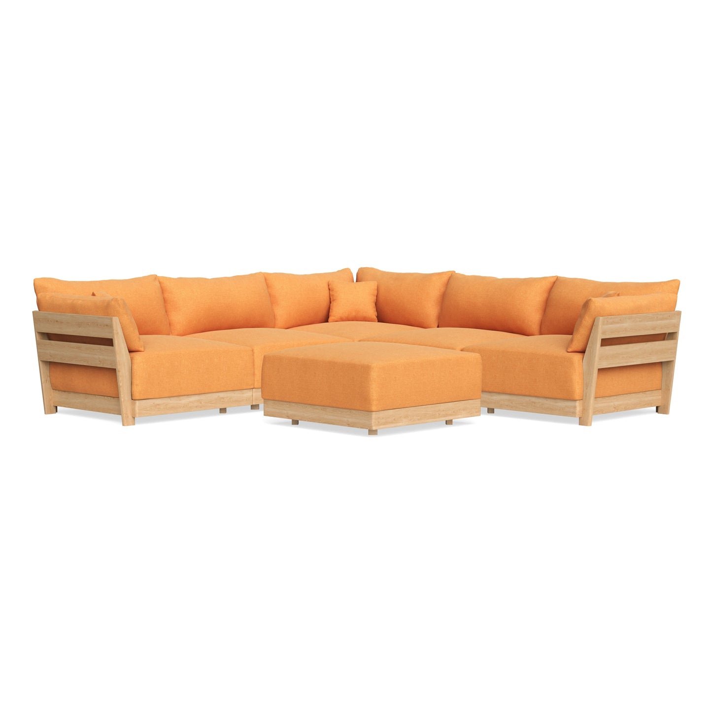 Slipcover Only - Modular Bondi 5-Seater Corner Sectional + Ottoman in Tangerine