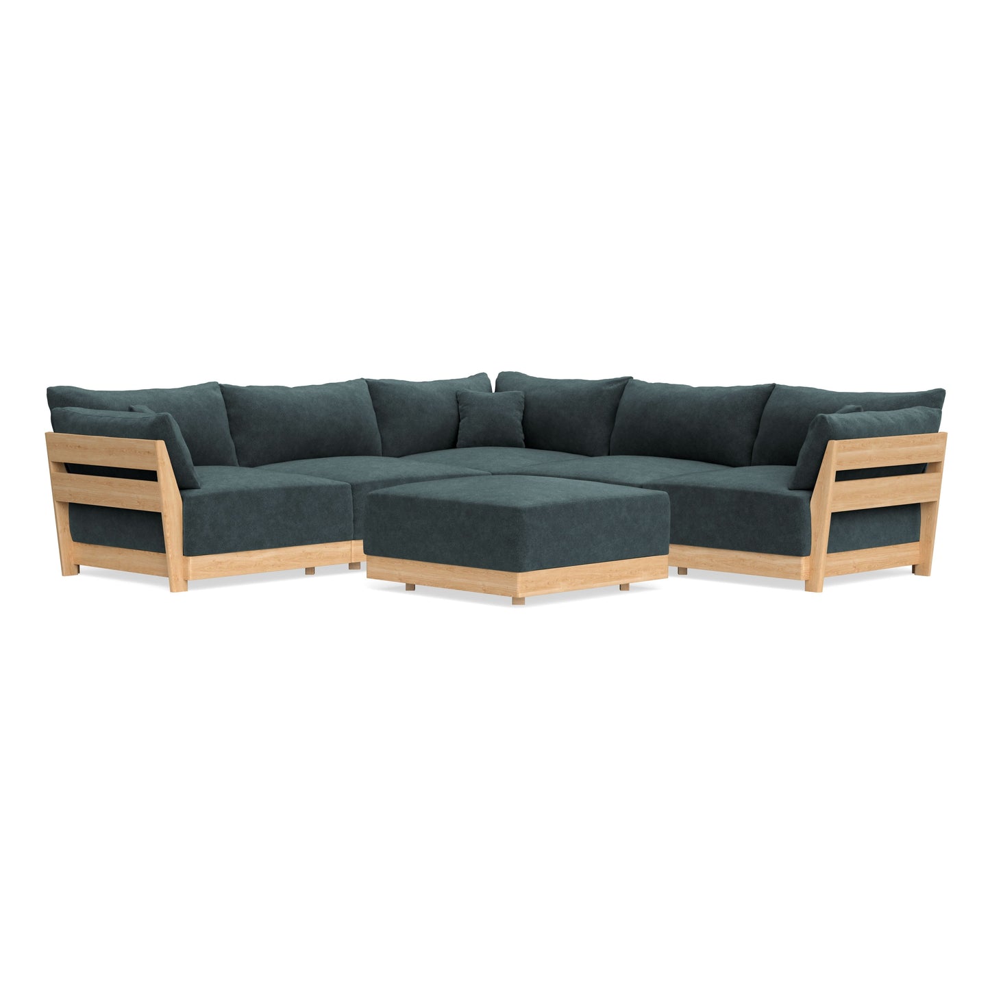Slipcover Only - Modular Bondi 5-Seater Corner Sectional + Ottoman in Nightfall