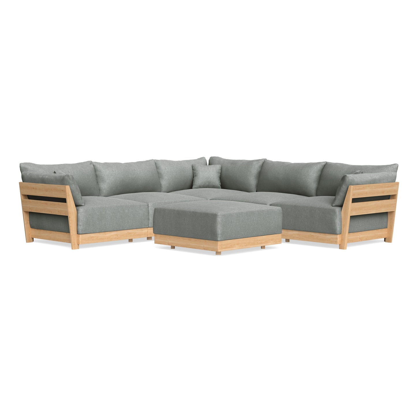 Slipcover Only - Modular Bondi 5-Seater Corner Sectional + Ottoman in Storm Gray