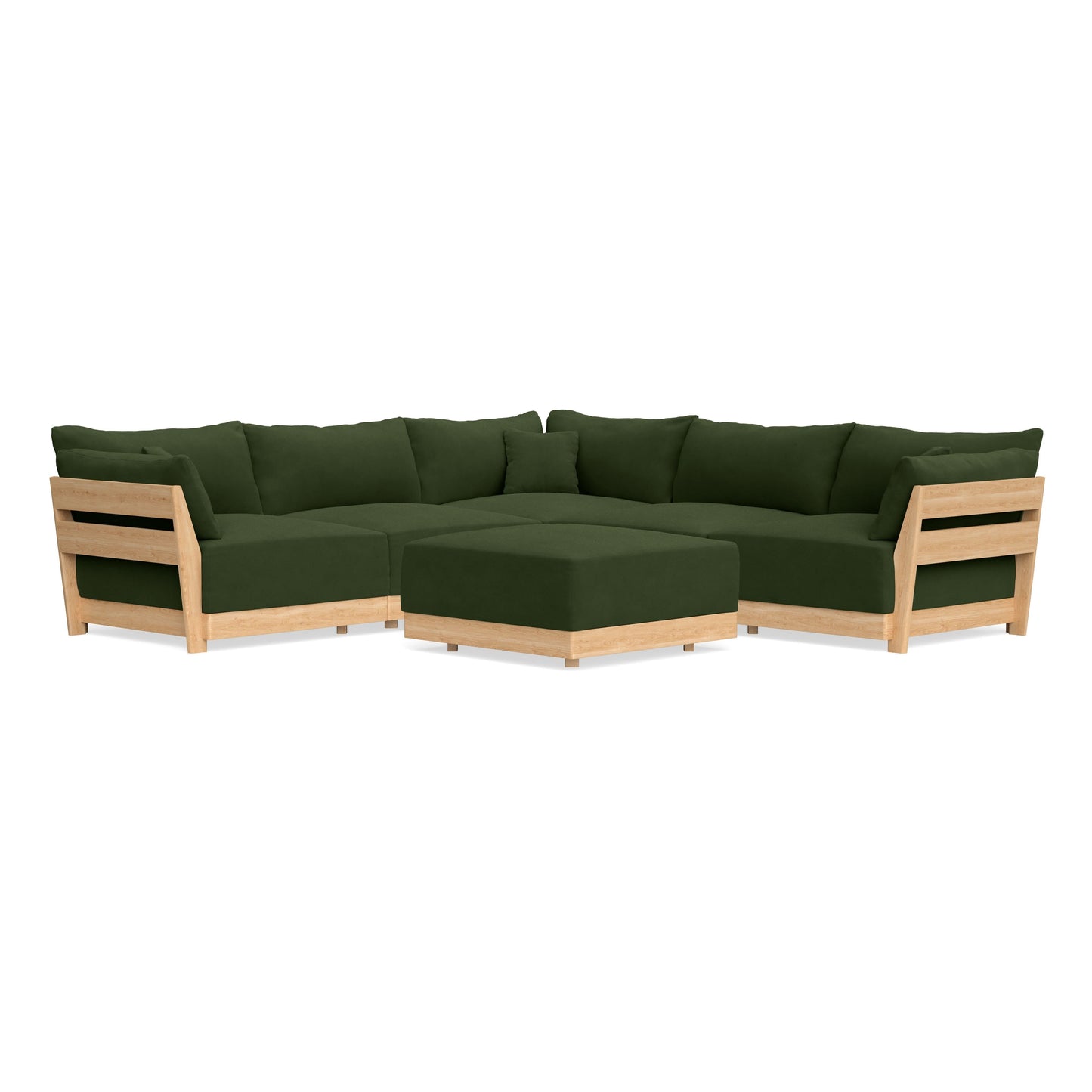 Slipcover Only - Modular Bondi 5-Seater Corner Sectional + Ottoman in Tuscan Green