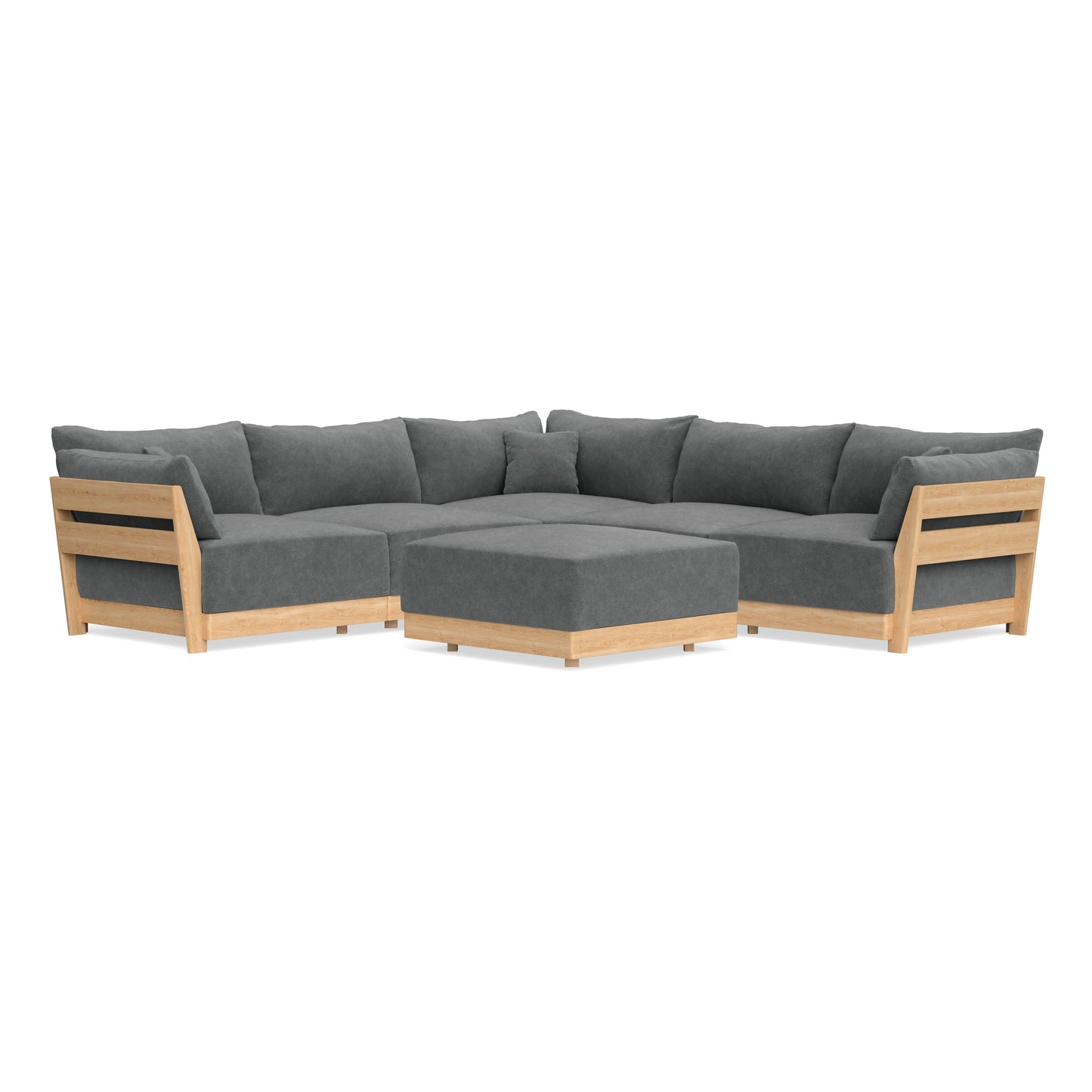 Slipcover Only - Modular Bondi 5-Seater Corner Sectional + Ottoman in Chimney Gray