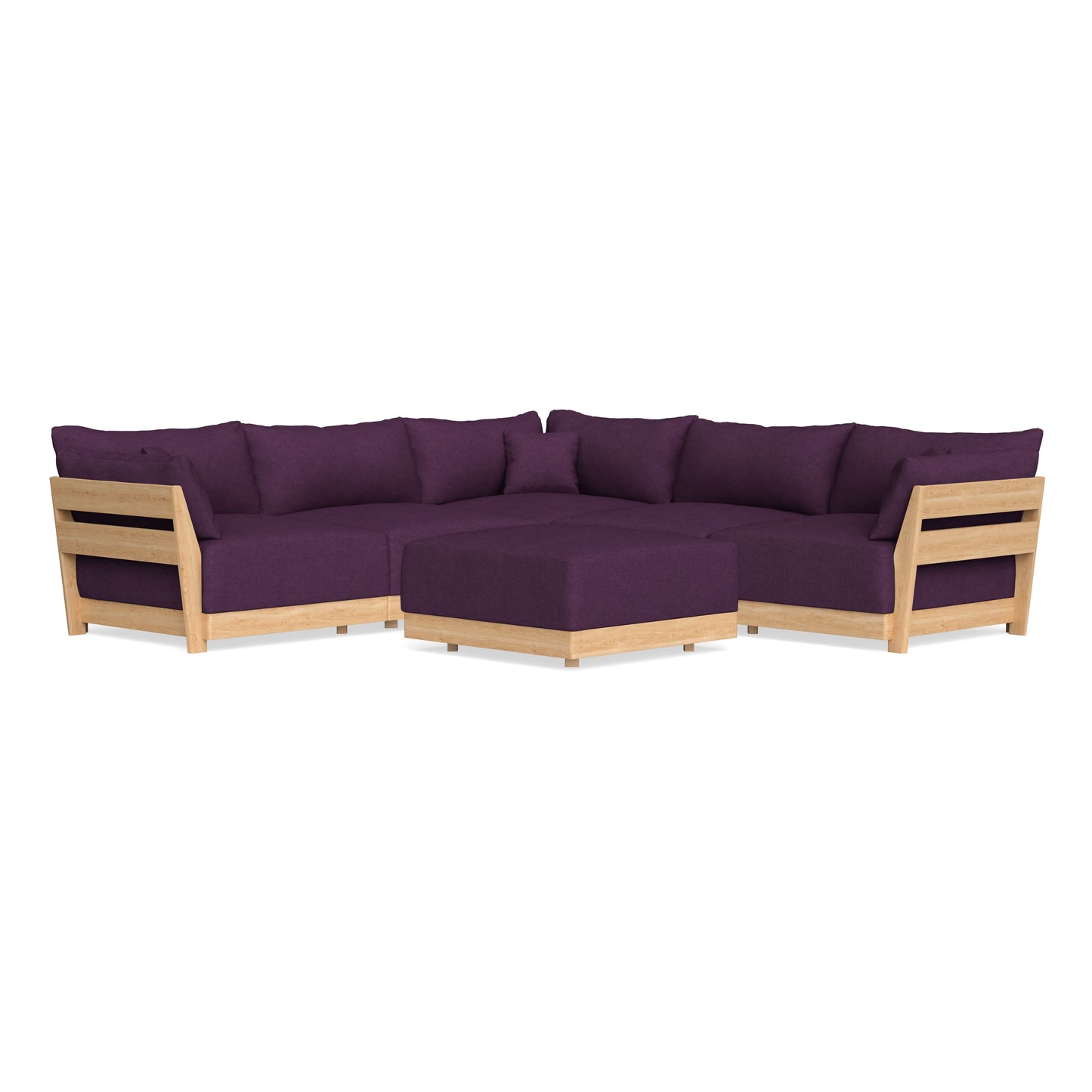 Slipcover Only - Modular Bondi 5-Seater Corner Sectional + Ottoman in Aubergine