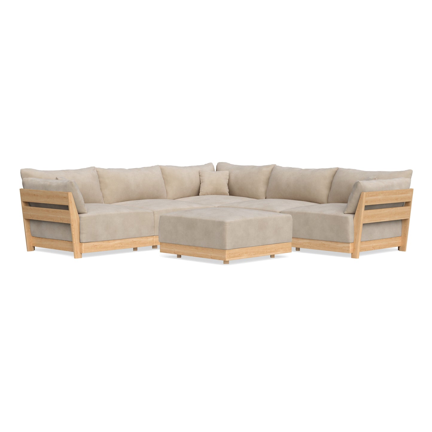 Slipcover Only - Modular Bondi 5-Seater Corner Sectional + Ottoman in Oyster