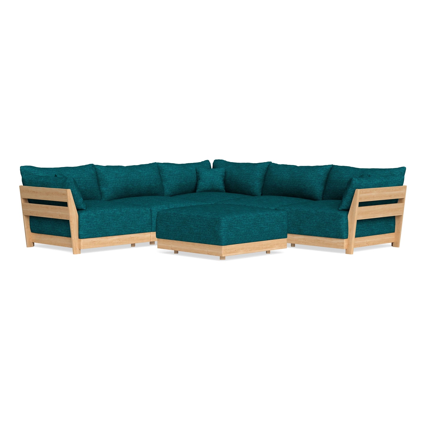 Slipcover Only - Modular Bondi 5-Seater Corner Sectional + Ottoman in Marine Teal