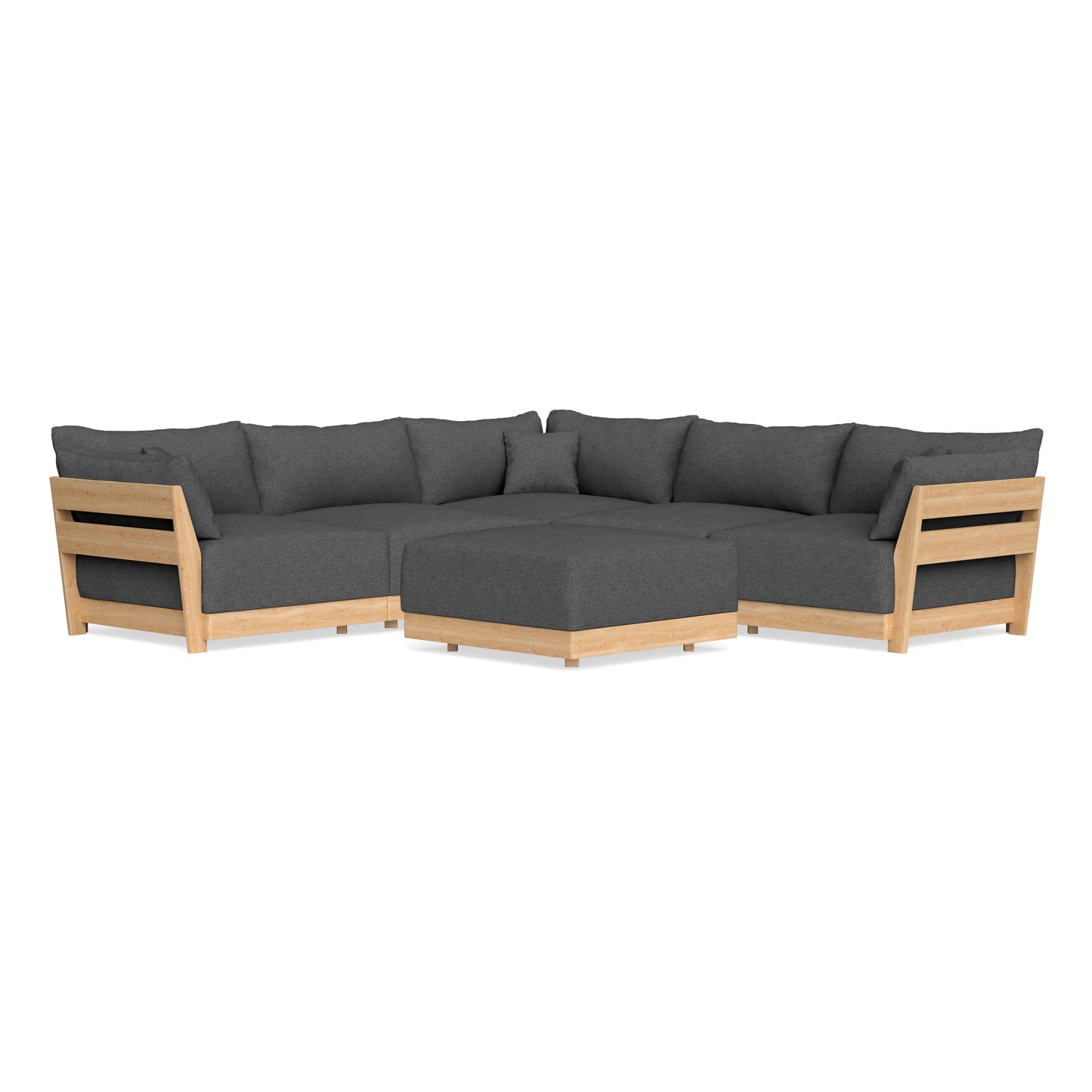 Slipcover Only - Modular Bondi 5-Seater Corner Sectional + Ottoman in Pebble