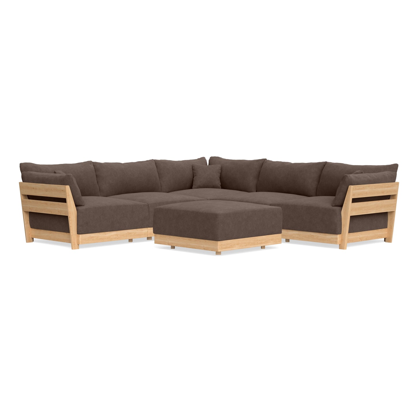 Slipcover Only - Modular Bondi 5-Seater Corner Sectional + Ottoman in Chocolate