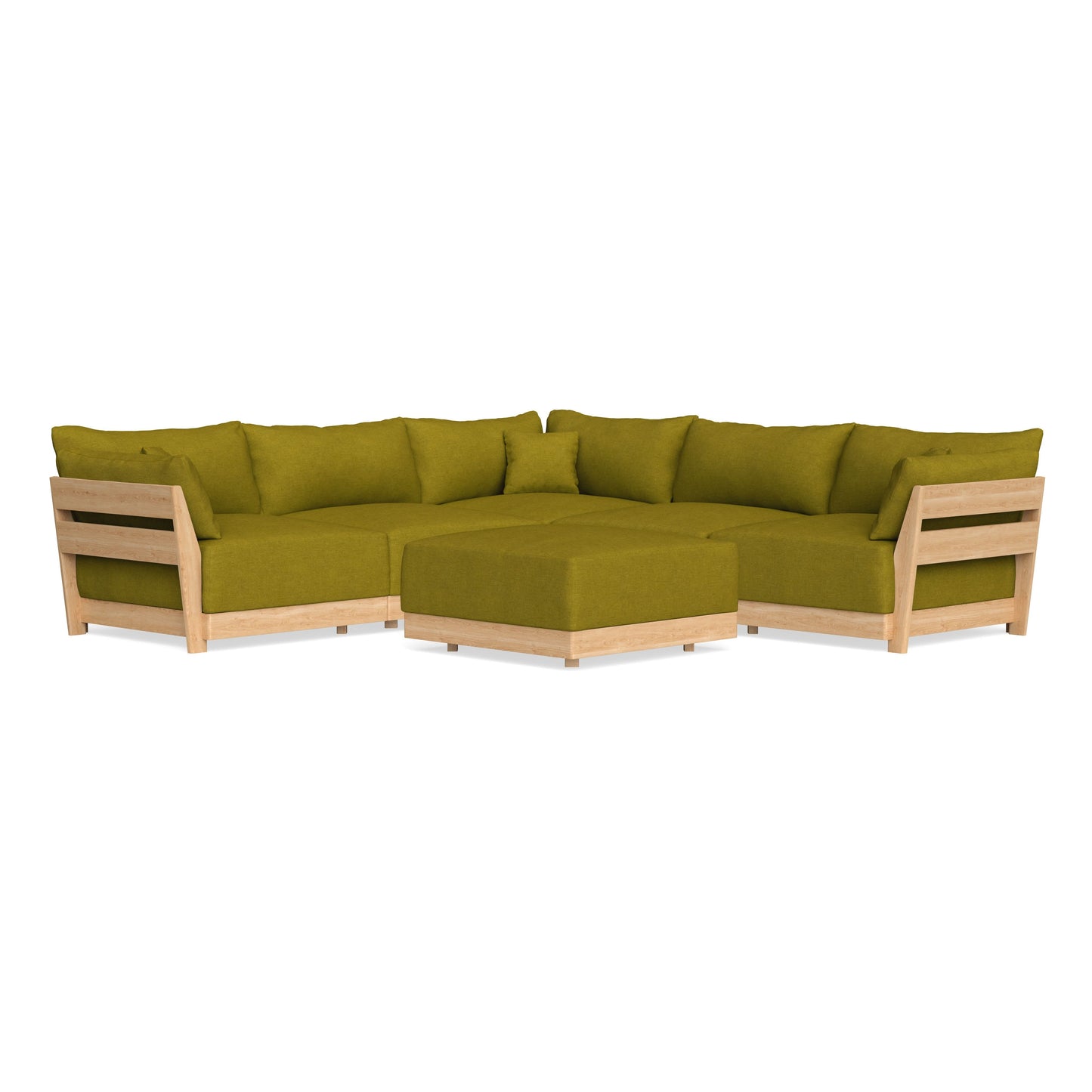Slipcover Only - Modular Bondi 5-Seater Corner Sectional + Ottoman in Olive Green