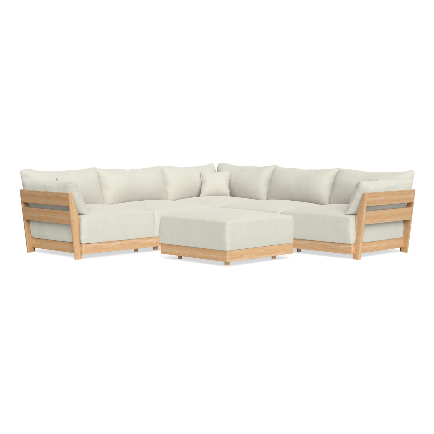 Slipcover Only - Modular Bondi 5-Seater Corner Sectional + Ottoman in Eggshell