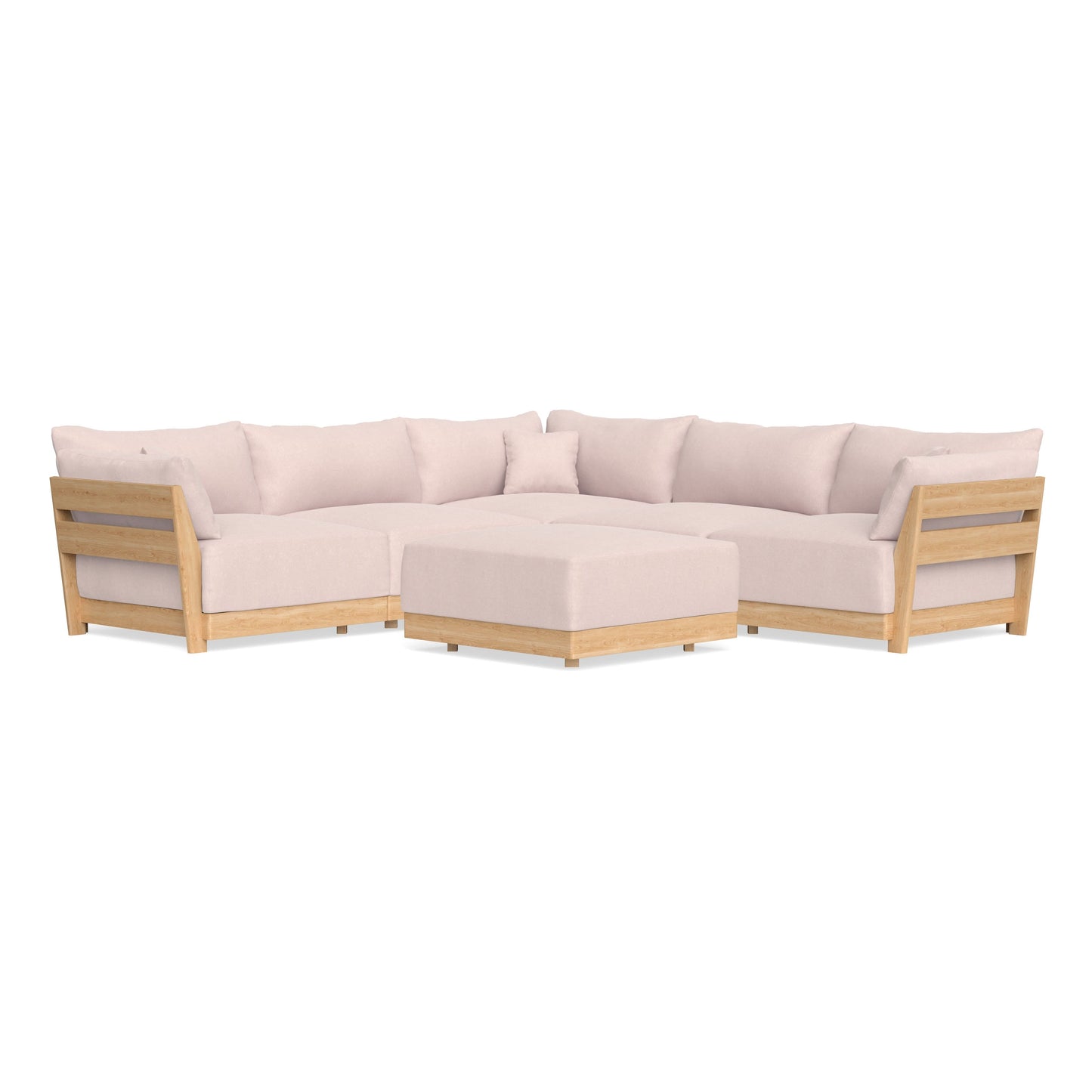 Slipcover Only - Modular Bondi 5-Seater Corner Sectional + Ottoman in Peony