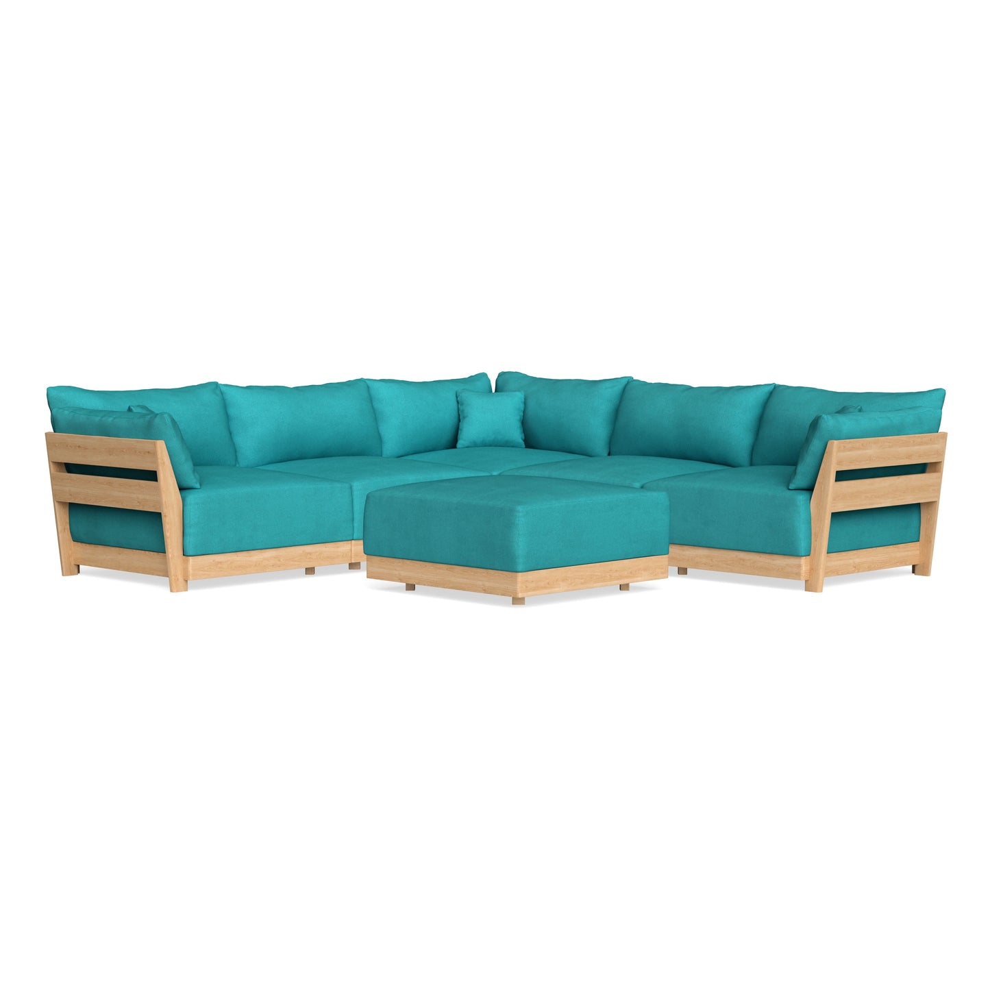 Slipcover Only - Modular Bondi 5-Seater Corner Sectional + Ottoman in Pool