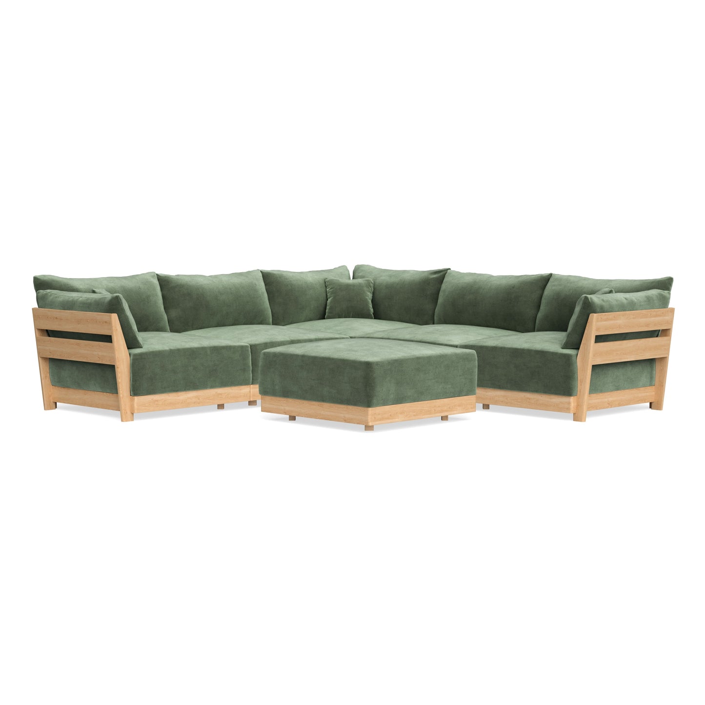 Slipcover Only - Modular Bondi 5-Seater Corner Sectional + Ottoman in Rosemary