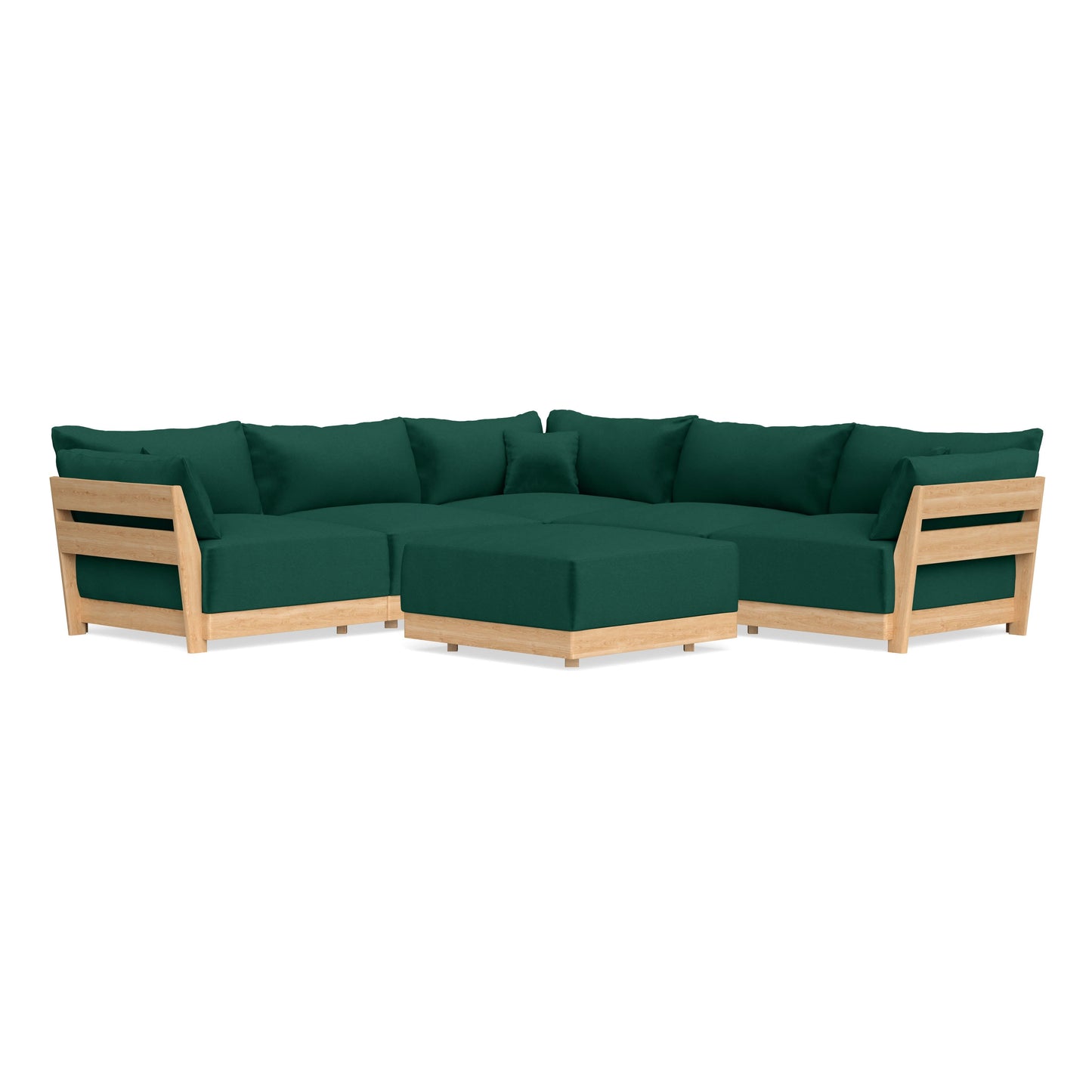 Slipcover Only - Modular Bondi 5-Seater Corner Sectional + Ottoman in Evergreen