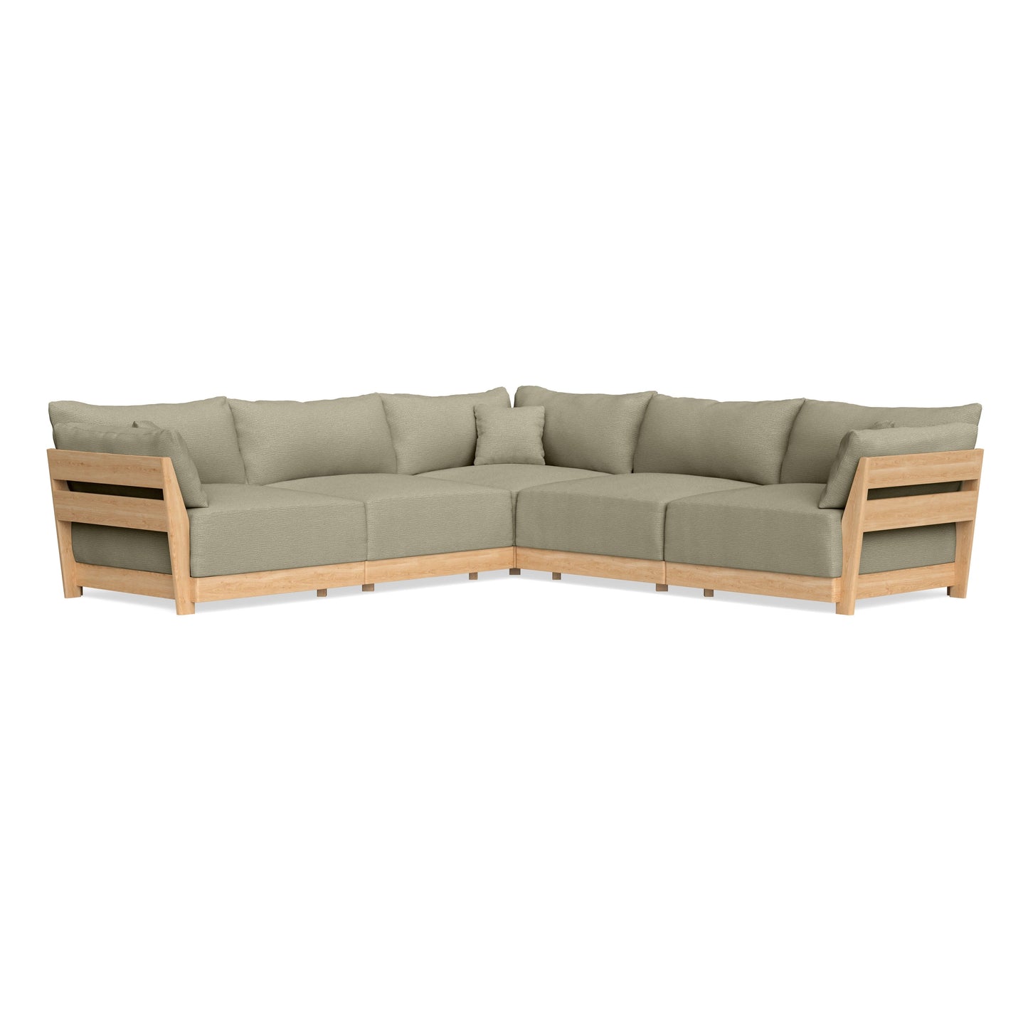 Modular Bondi Latte 5-Seater Corner Sectional in Cappuccino | Memory Foam Blend