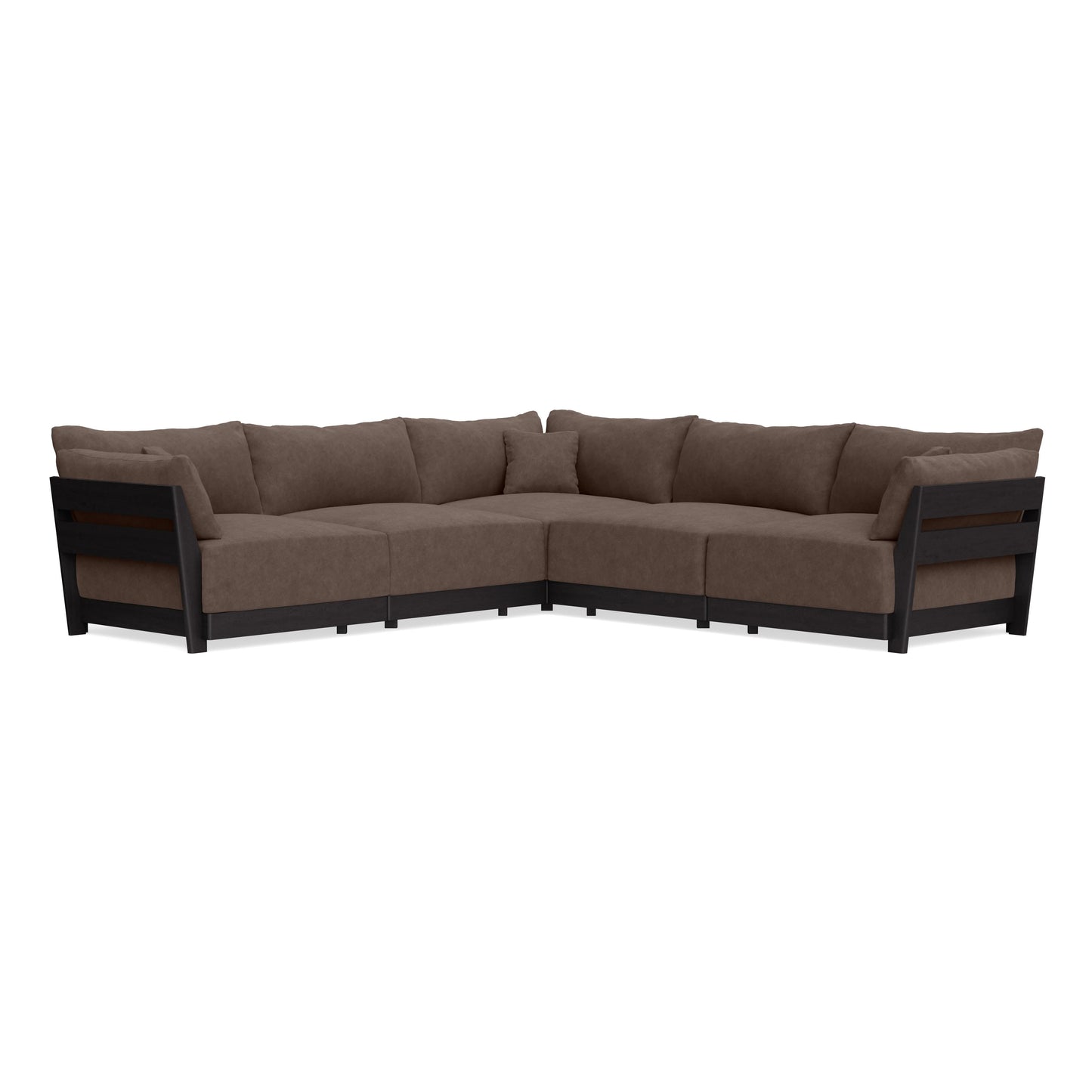 Modular Bondi Black 5-Seater Corner Sectional in Chocolate | Memory Foam Blend