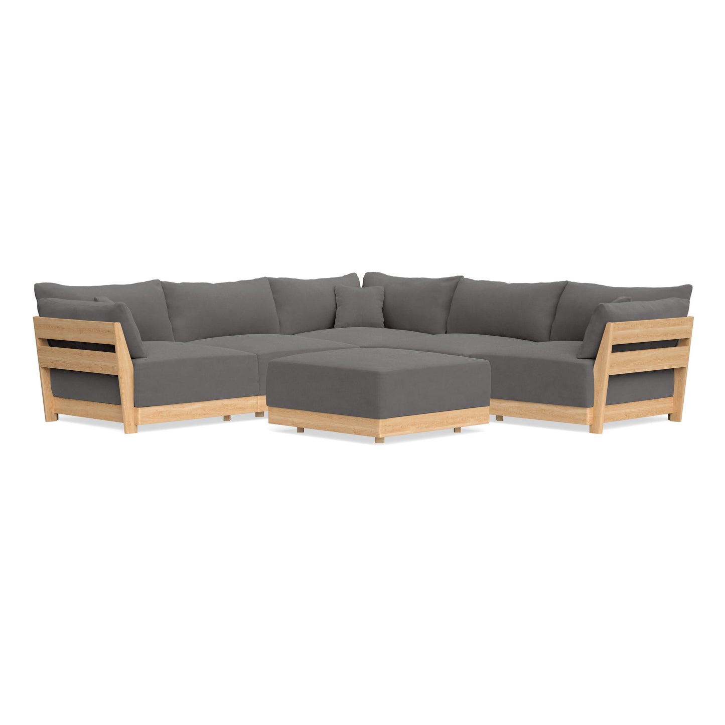 Slipcover Only - Modular Bondi 5-Seater Corner Sectional + Ottoman in Burnt Ember