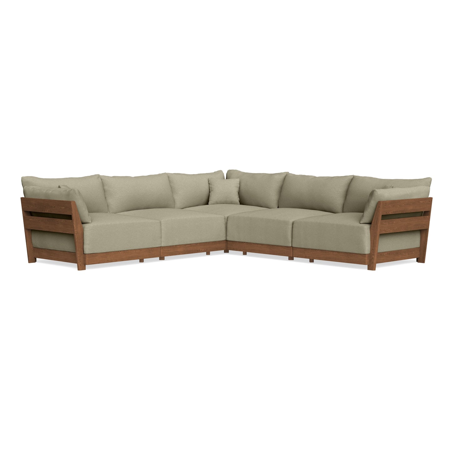 Modular Bondi Espresso 5-Seater Corner Sectional in Cappuccino | Memory Foam Blend