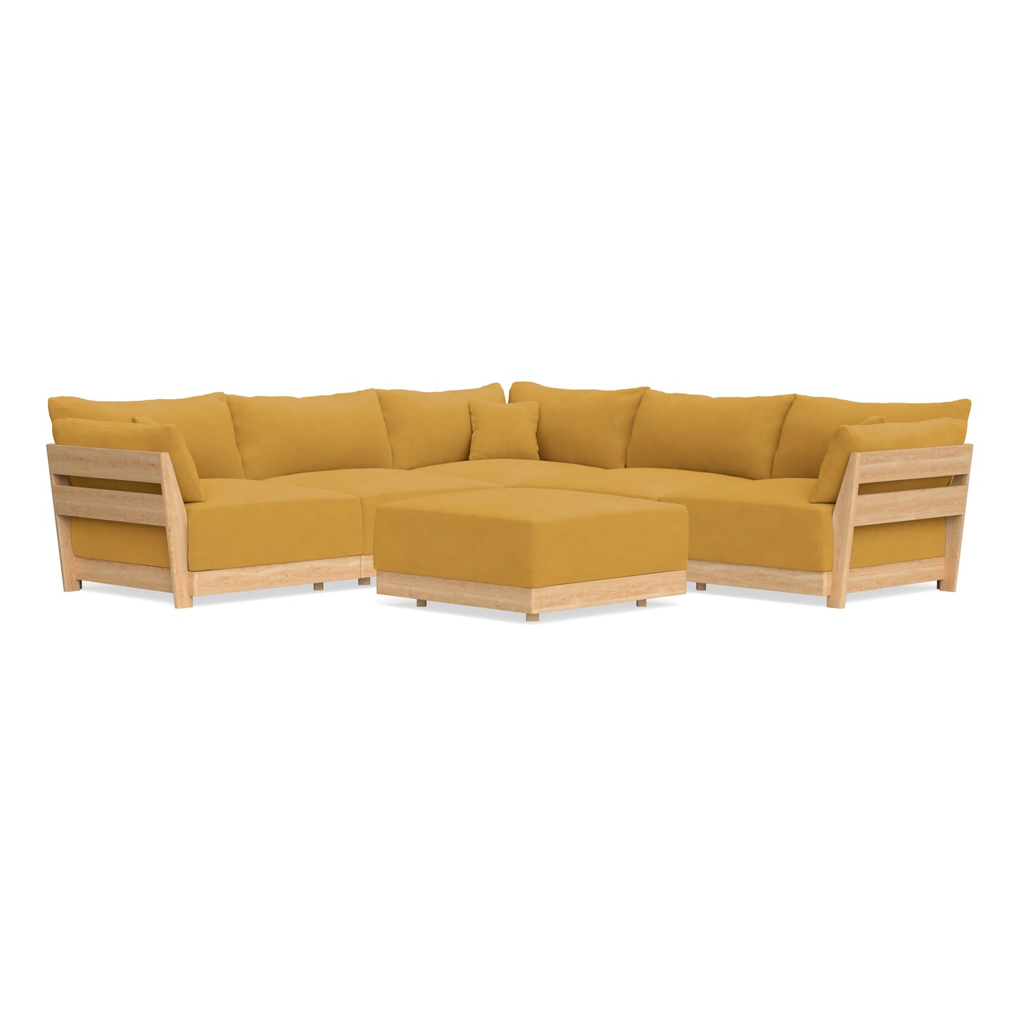 Slipcover Only - Modular Bondi 5-Seater Corner Sectional + Ottoman in Honey
