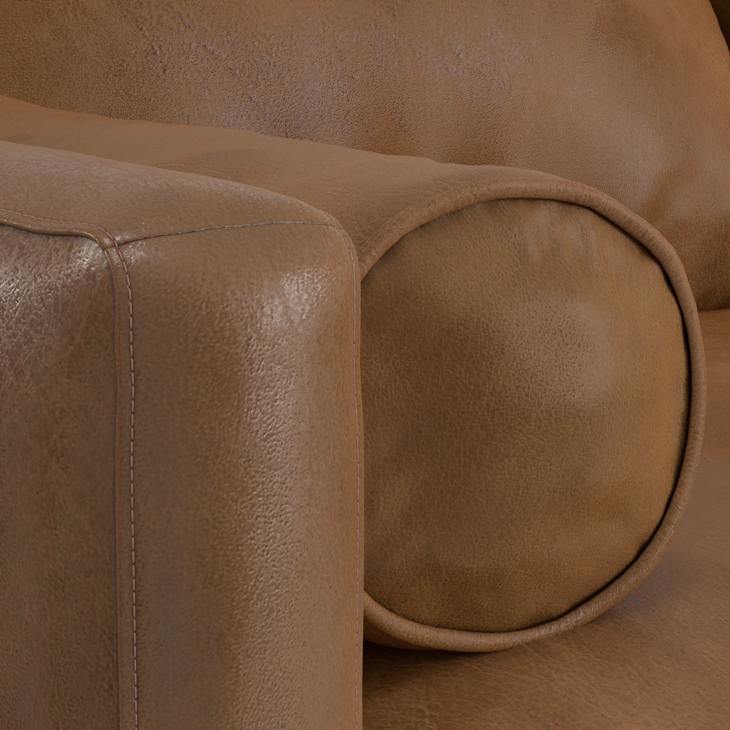 Luminae 72" Upholstered Sofa with 2 Bolster Pillows and Loose Back Cushions