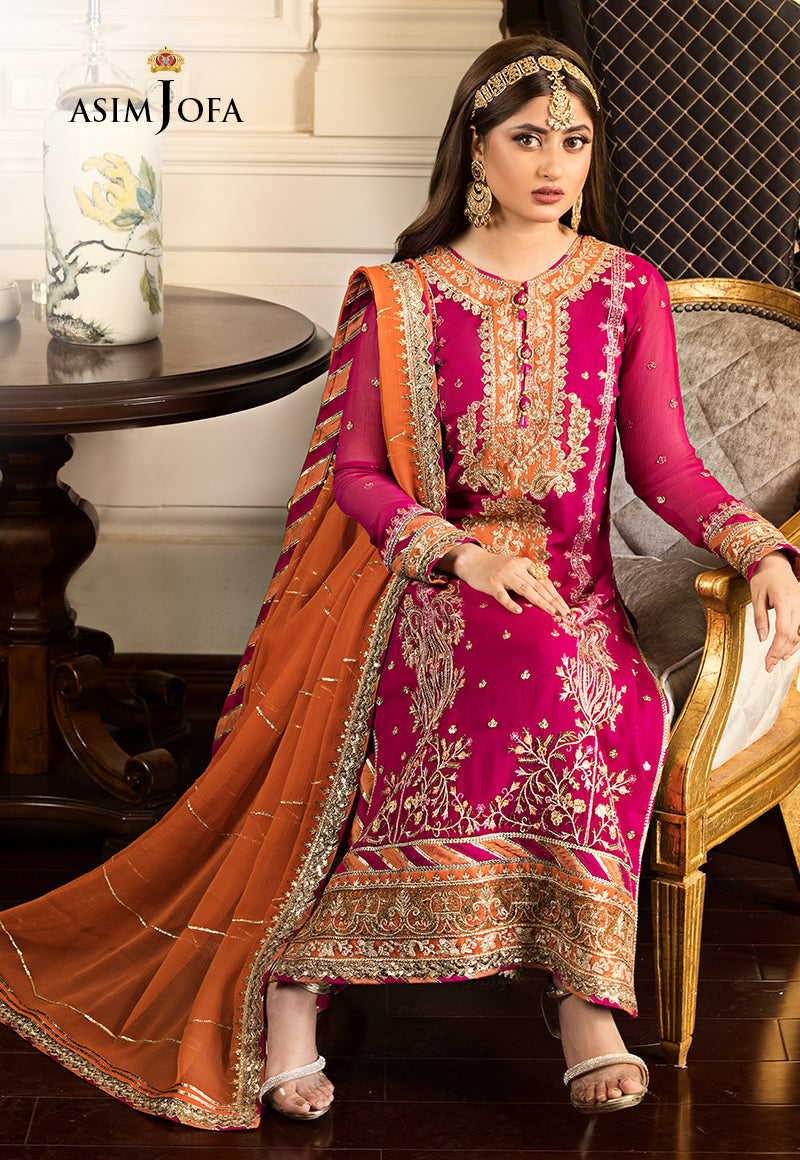 AJJM-23 EMBROIDERED CHIFFON , ORGANZA 3 PCS