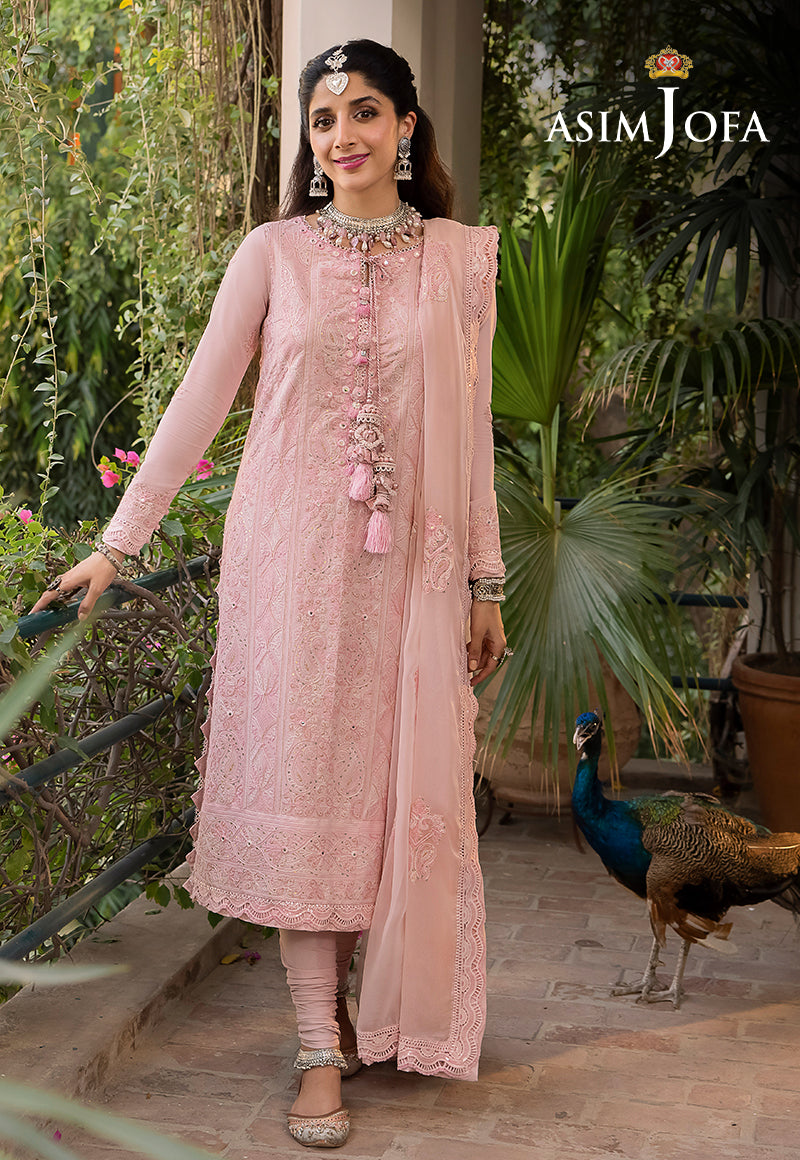 AJSW-14 EMBROIDERED LAWN SILK 3 PCS