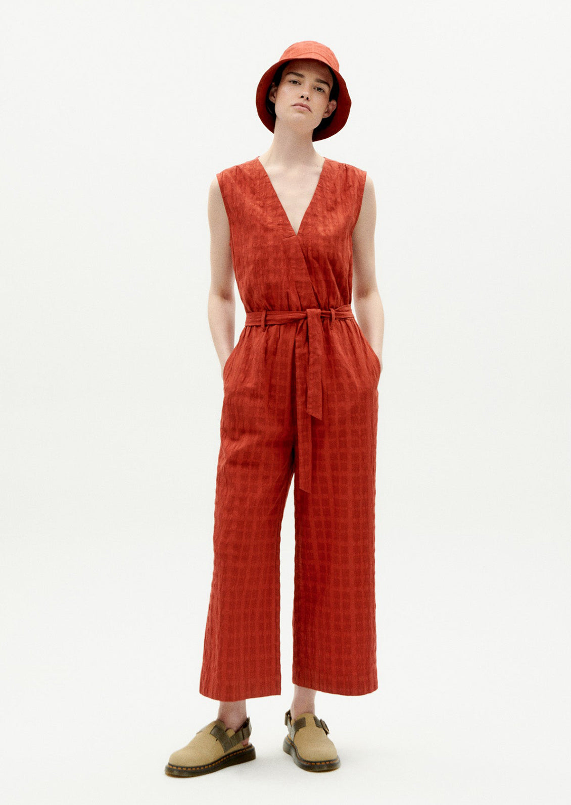 Winona Jumpsuit in Red Cuadrito