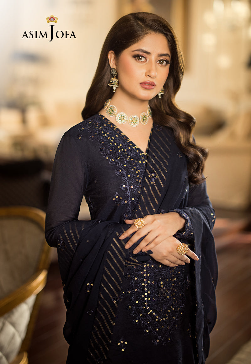 AJJM-16 EMBROIDERED CHANDERI COTTON 3 PCS