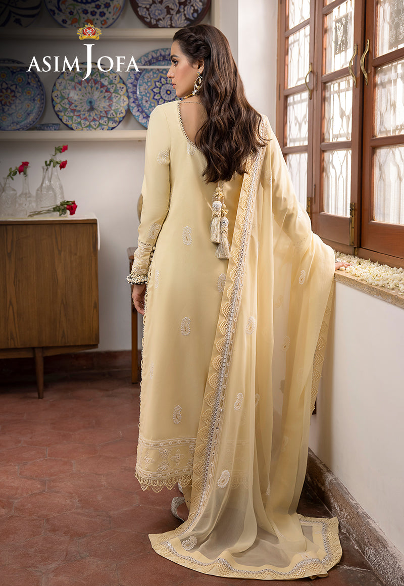 AJSW-09 EMBROIDERED LAWN SILK 3 PCS