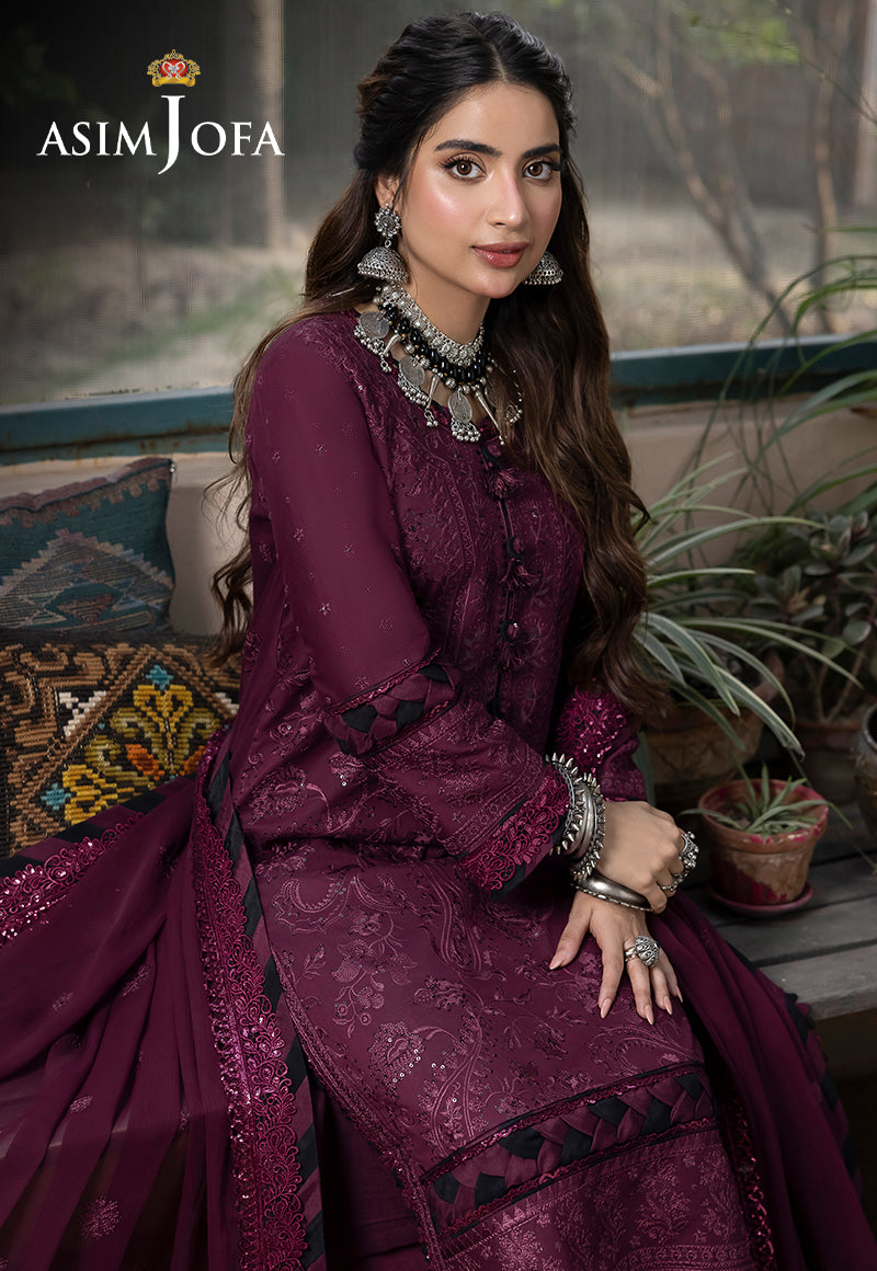 AJSWP-05 EMBROIDERED LAWN SILK 3 PCS STITCHED