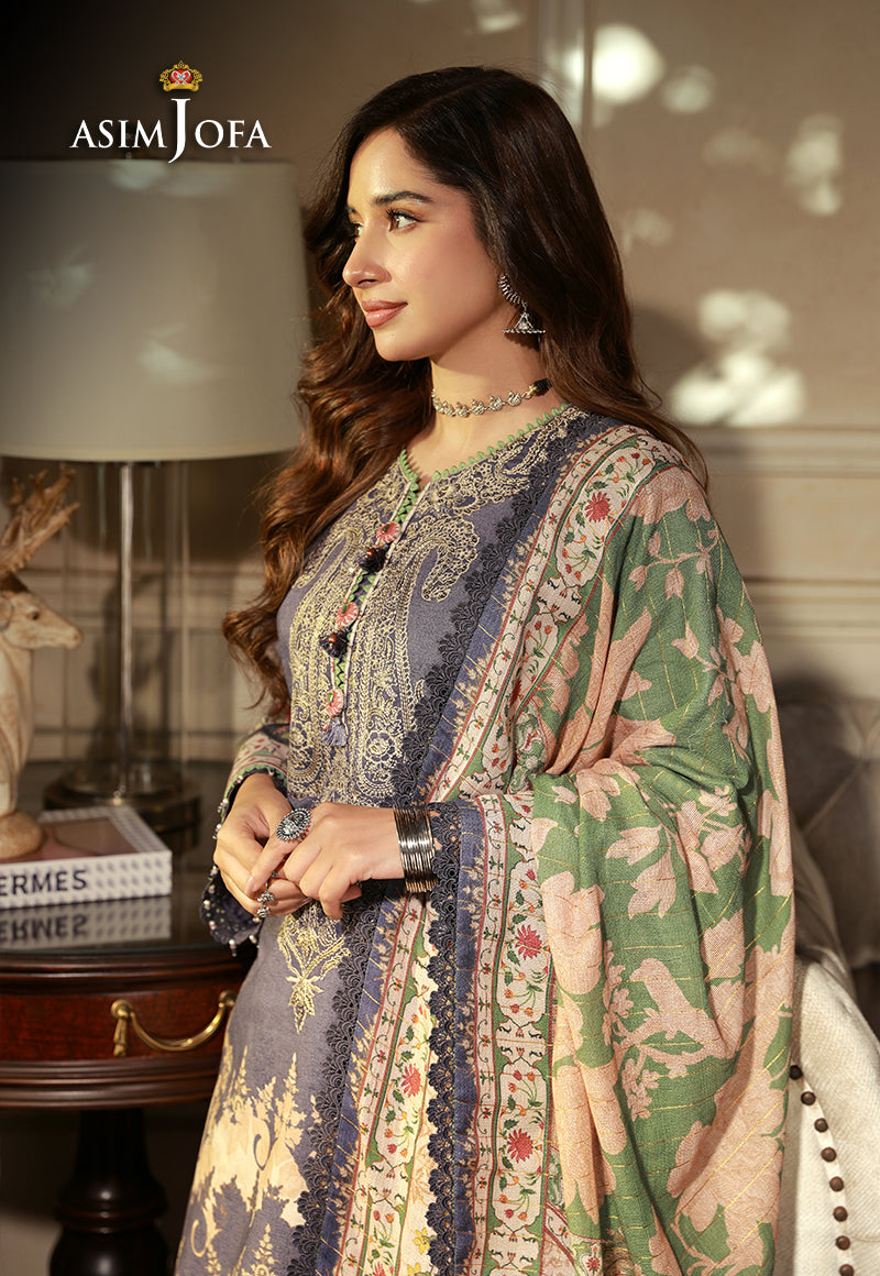 AJAWP-06 STITCHED EMBROIDERED KARANDI 3 PCS