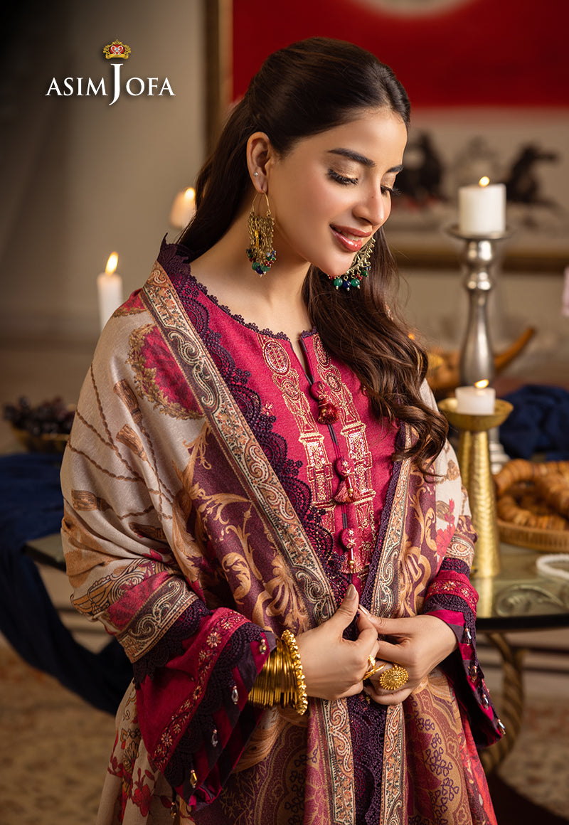 AJIWP-04 EMBROIDERED KARANDI 3 PCS STITCHED
