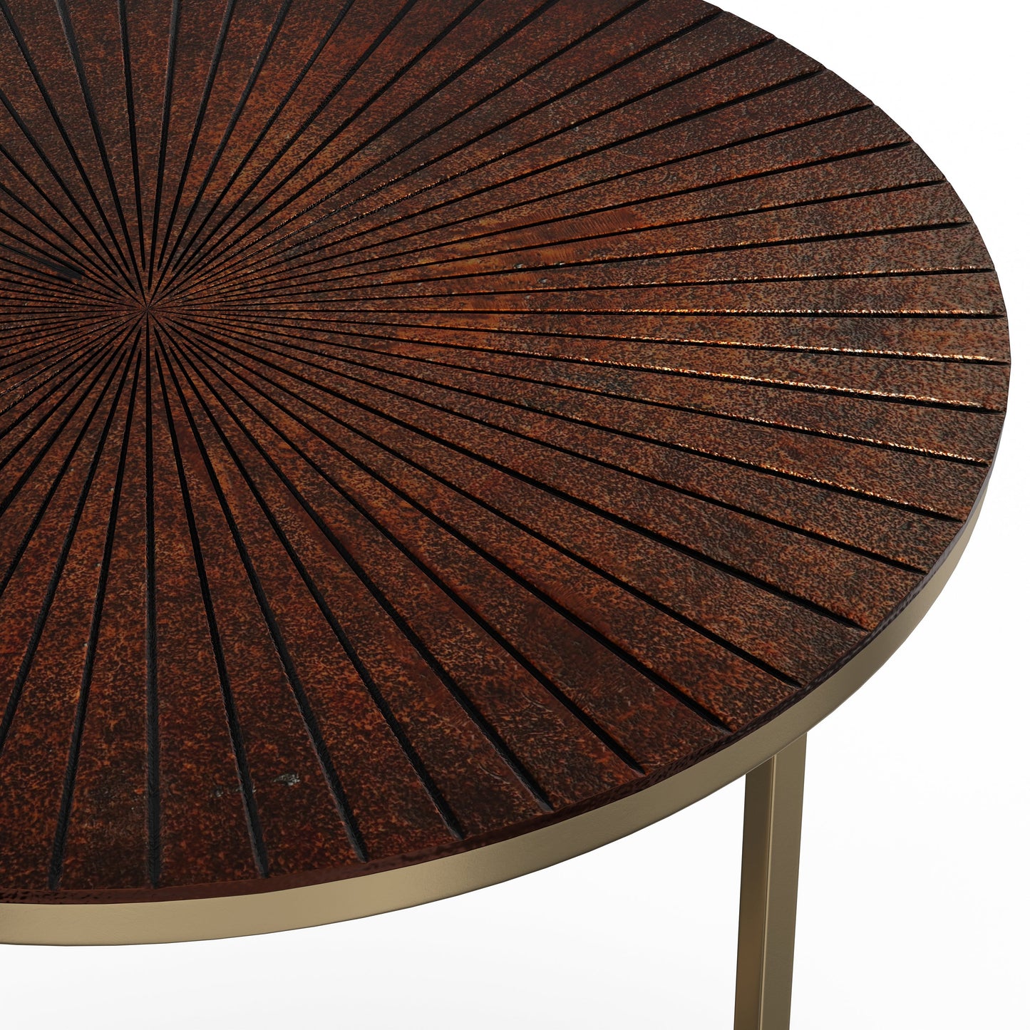2-Piece Nesting Table Set with Etched Top and Round Base