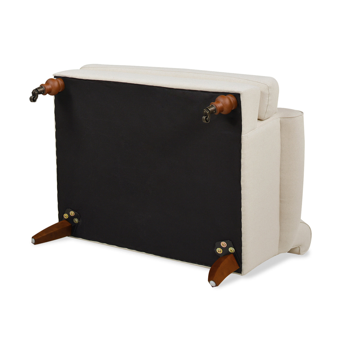Cobaltex Upholstered Arm Chair with Metal Casters and Rolled Arms
