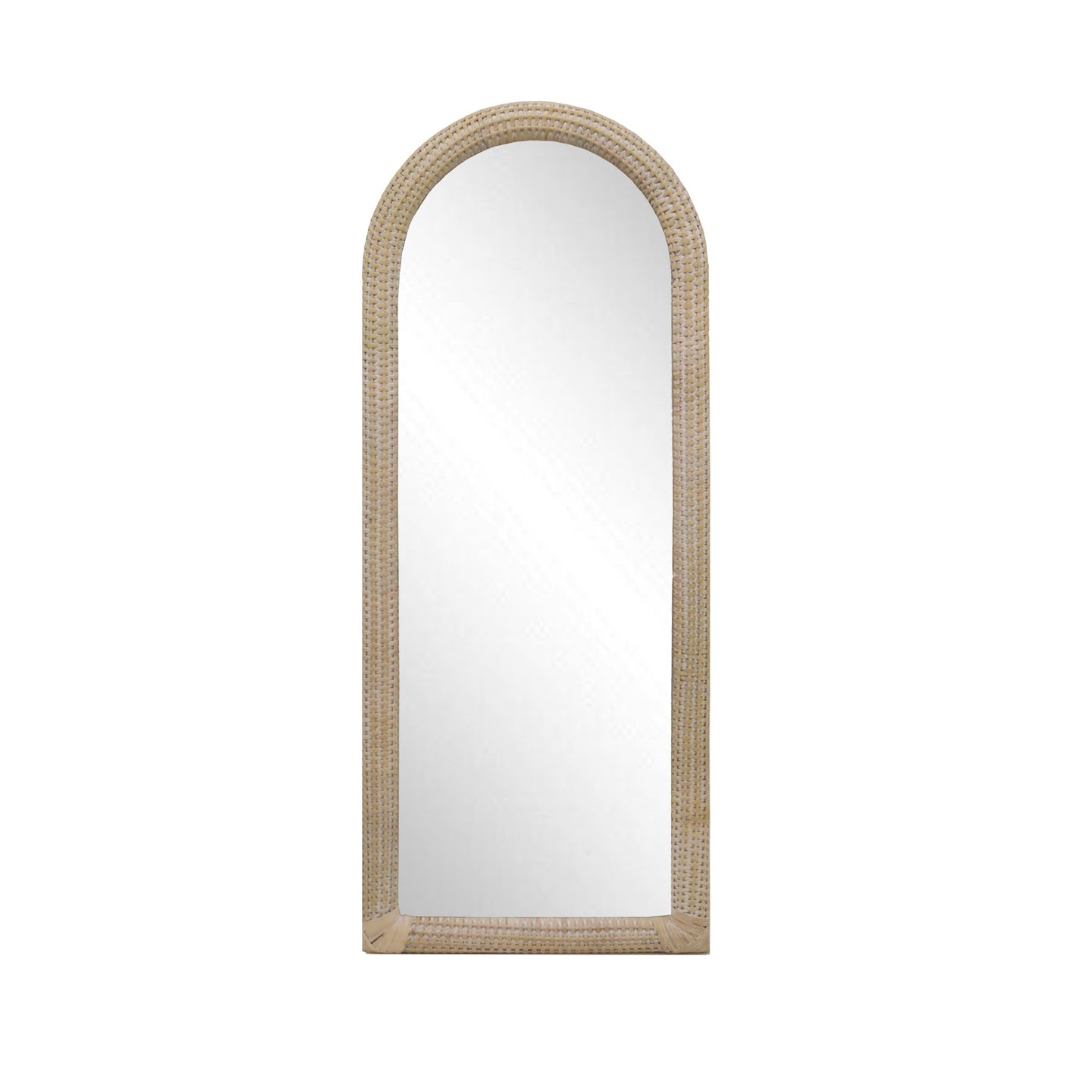 Boho Arch Rattan Wall Mirror